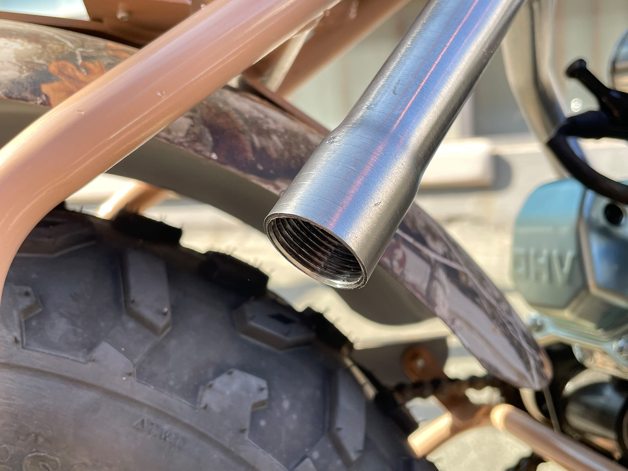 Upgrade Exhaust Pipe With Female Threaded For Coleman Powersports CT200U,CT200U-EX,BT200X,For Predator 212cc 196cc Go Kart& Mini
