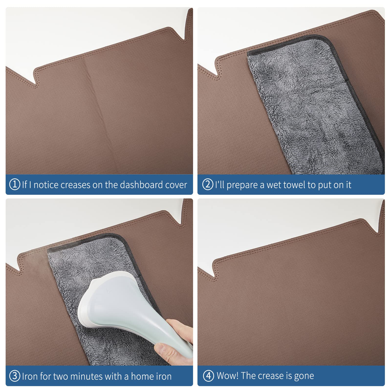 BERKSYDE Dashboard Dash Mat Cover Leather Dashboard Pad Sun Protection Anti-Vertigo Mat Blanket Compatible for 2010-2013 Mazda 3