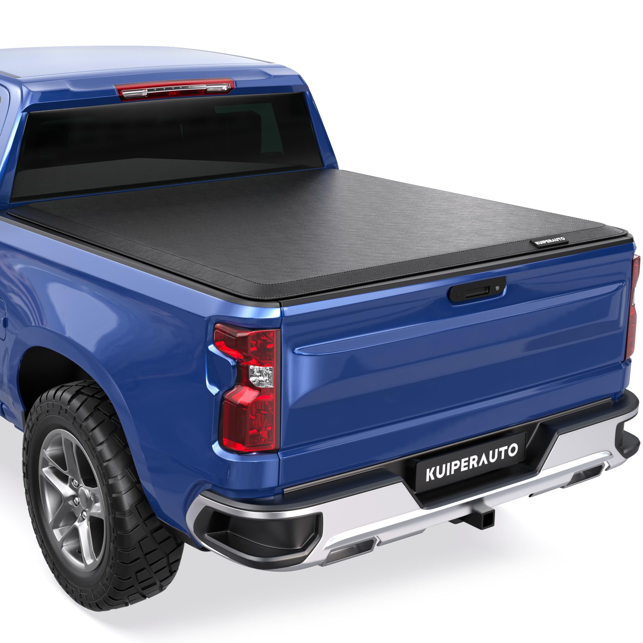 KUIPERAUTO 8FT Roll-Up Soft Vinyl Truck Bed Tonneau Cover Compatible for 14-18 Chevy Chevrolet Silverado/GMC Sierra 1500| 15-18 