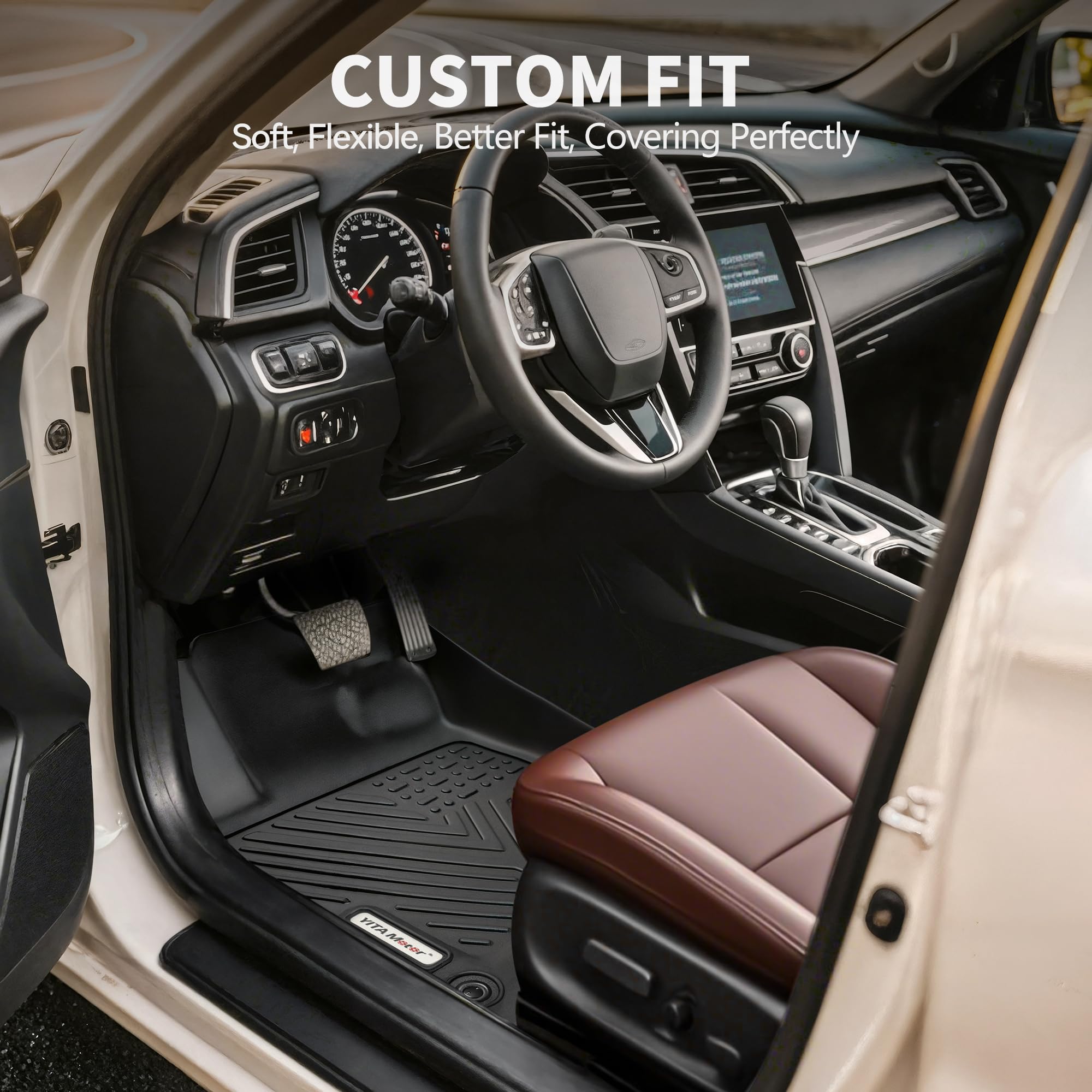 Yitamotor Floor Mats Fit For 2013-2018 Dodge Ram 1500/2500/3500 Crew Cab, 2019-2024 Ram 1500 Classic Crew Cab 1St & 2Nd Row All