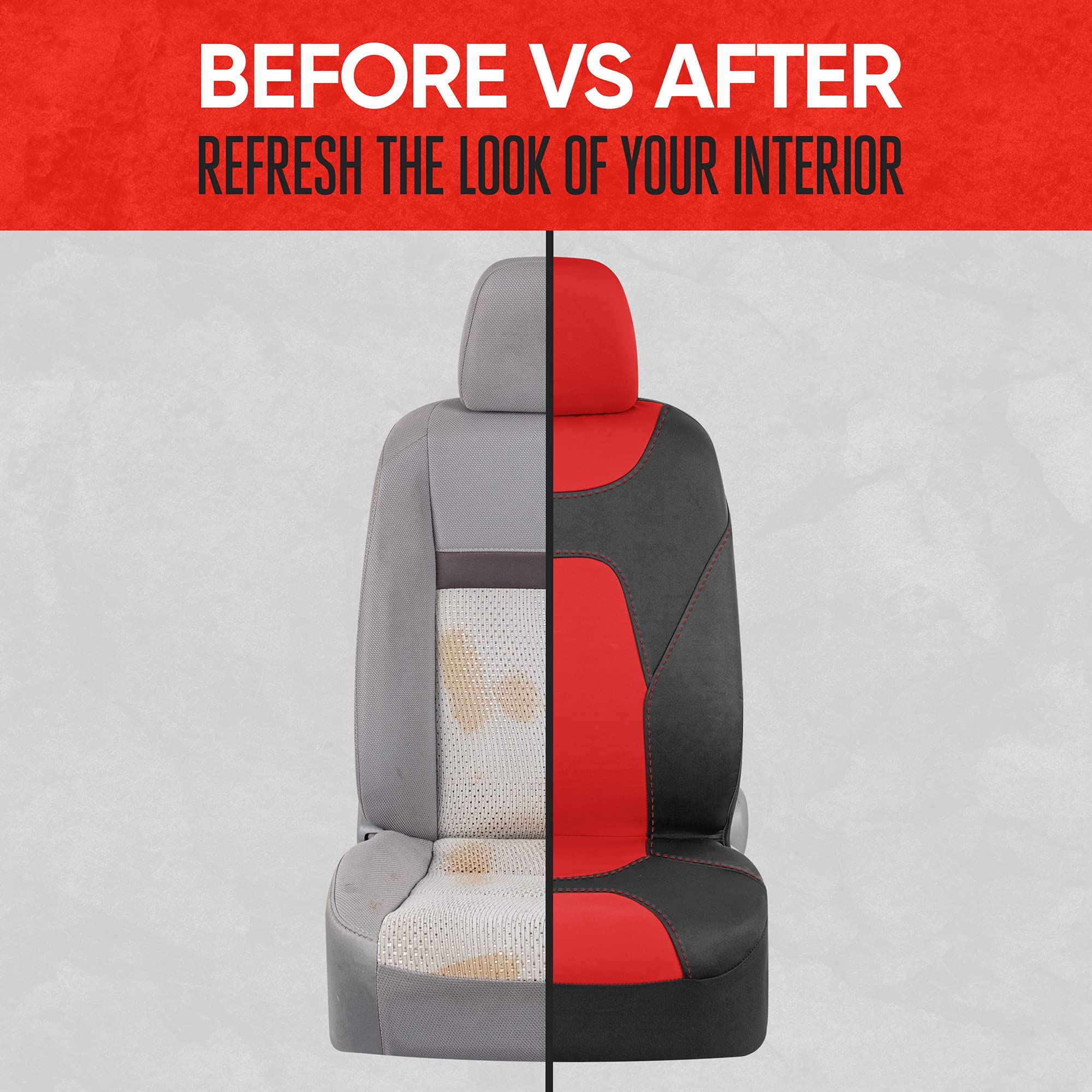 Motor Trend Aquashield Car Seat Covers For Front Seats, Red - Two-Tone Waterproof Seat Covers For Cars, Neoprene Front Seat Cove