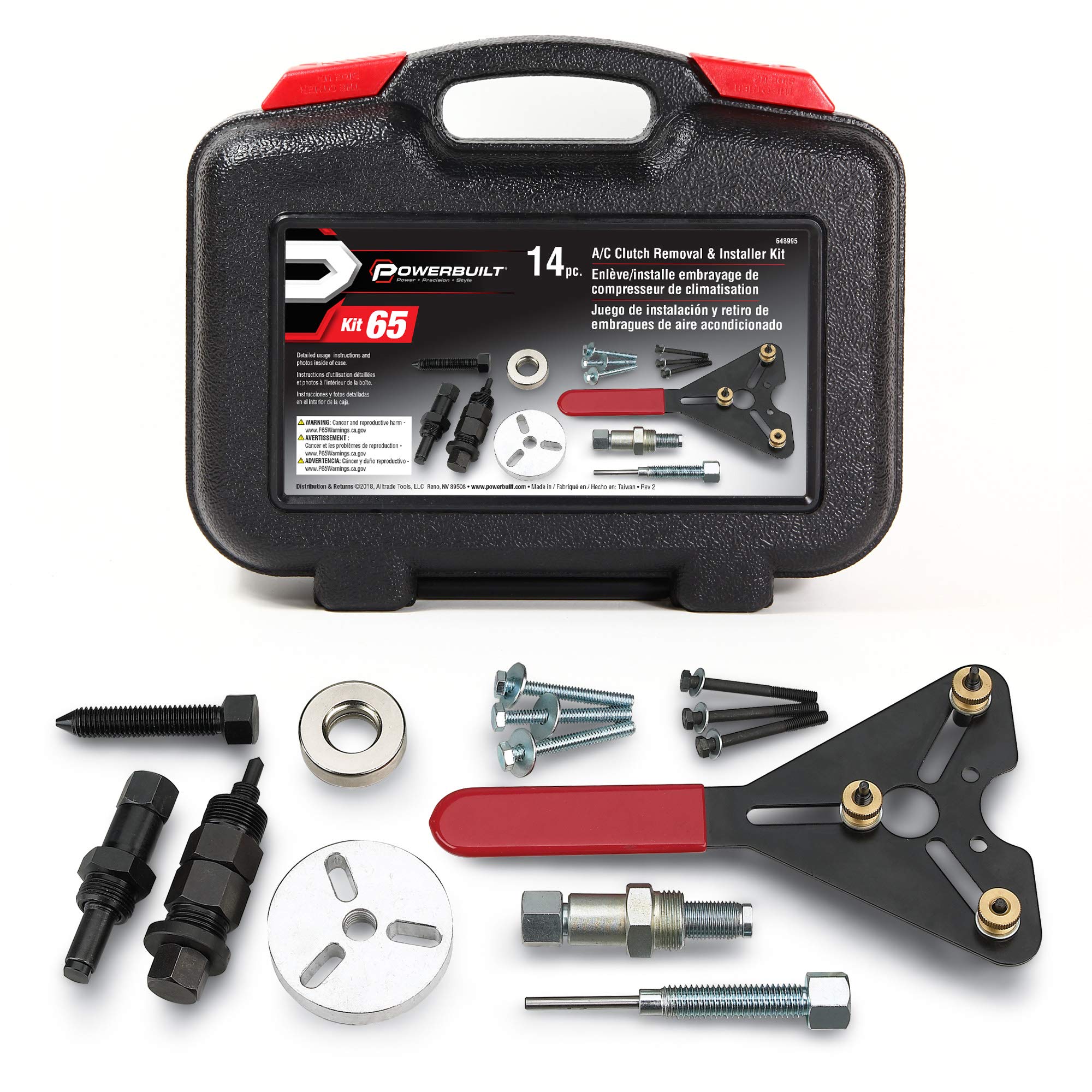 Powerbuilt Air Conditioning Clutch Remove And Install Tool Kit, Ac Compressor Clutches Remover And Installer, Holding Tools, Sto