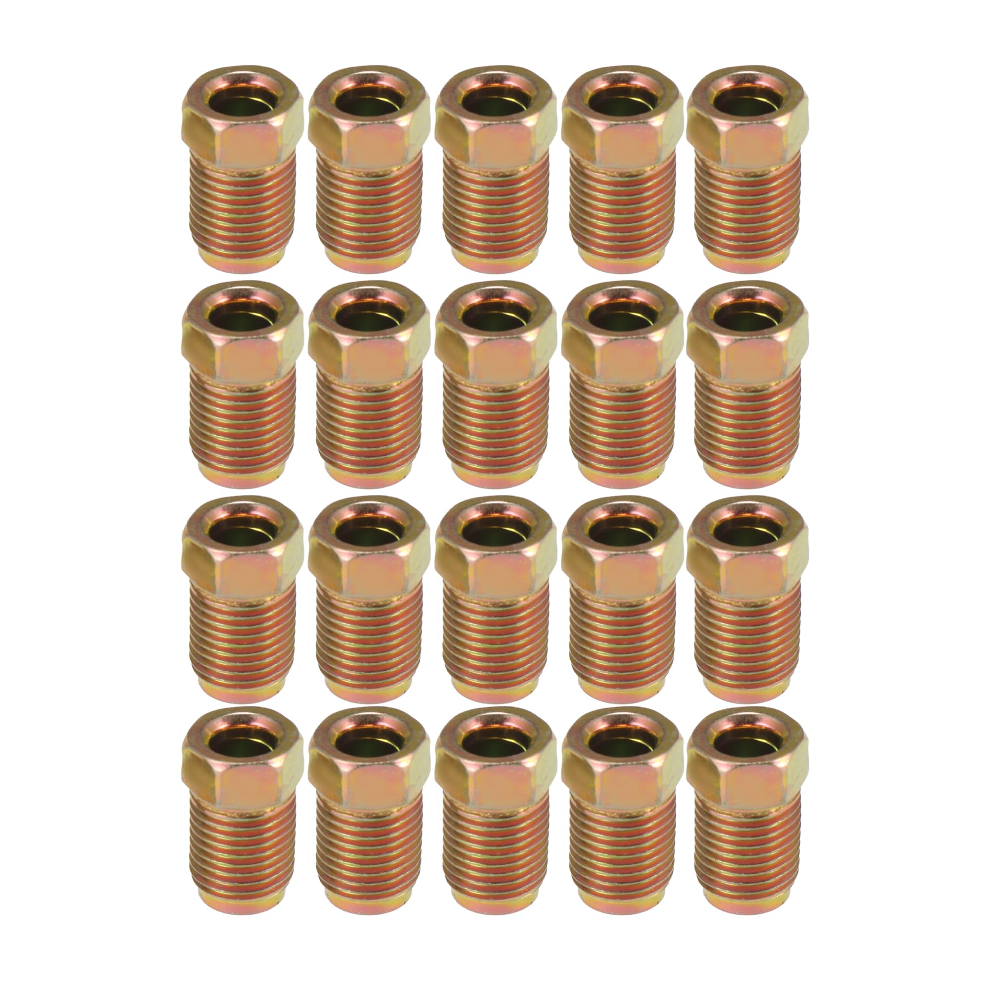 X AUTOHAUX 20pcs M10x1.0 Threads Brake Line Nut Fittings for 3/16 Steel Brake Line Tubing for Car
