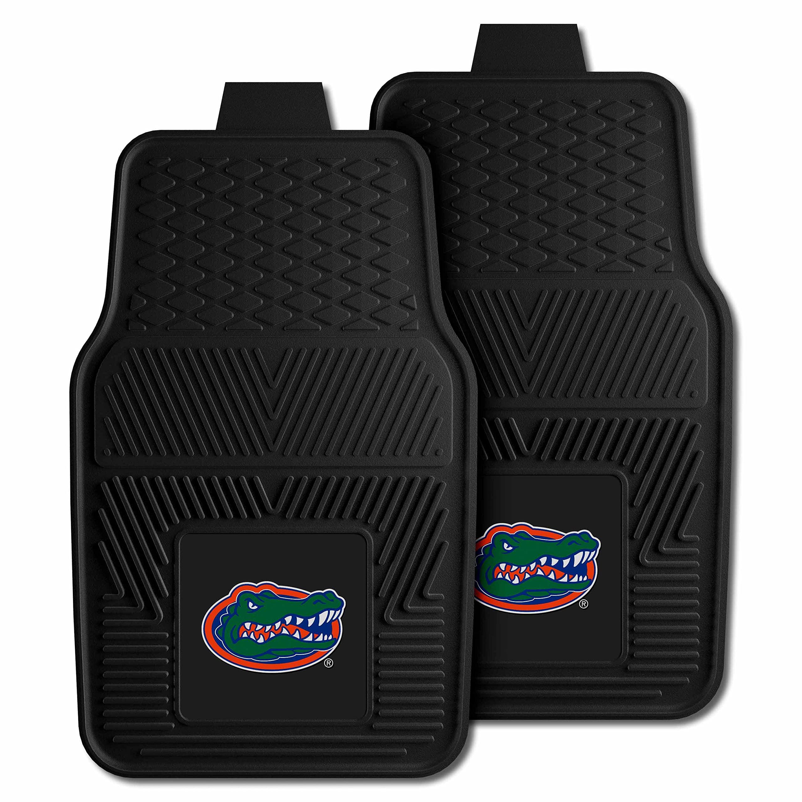 FANMATS University of Florida Gators Car Mats Set of 4, All Weather Rubber, 29"x17" Front, 14"x17" Rear, Model 39383