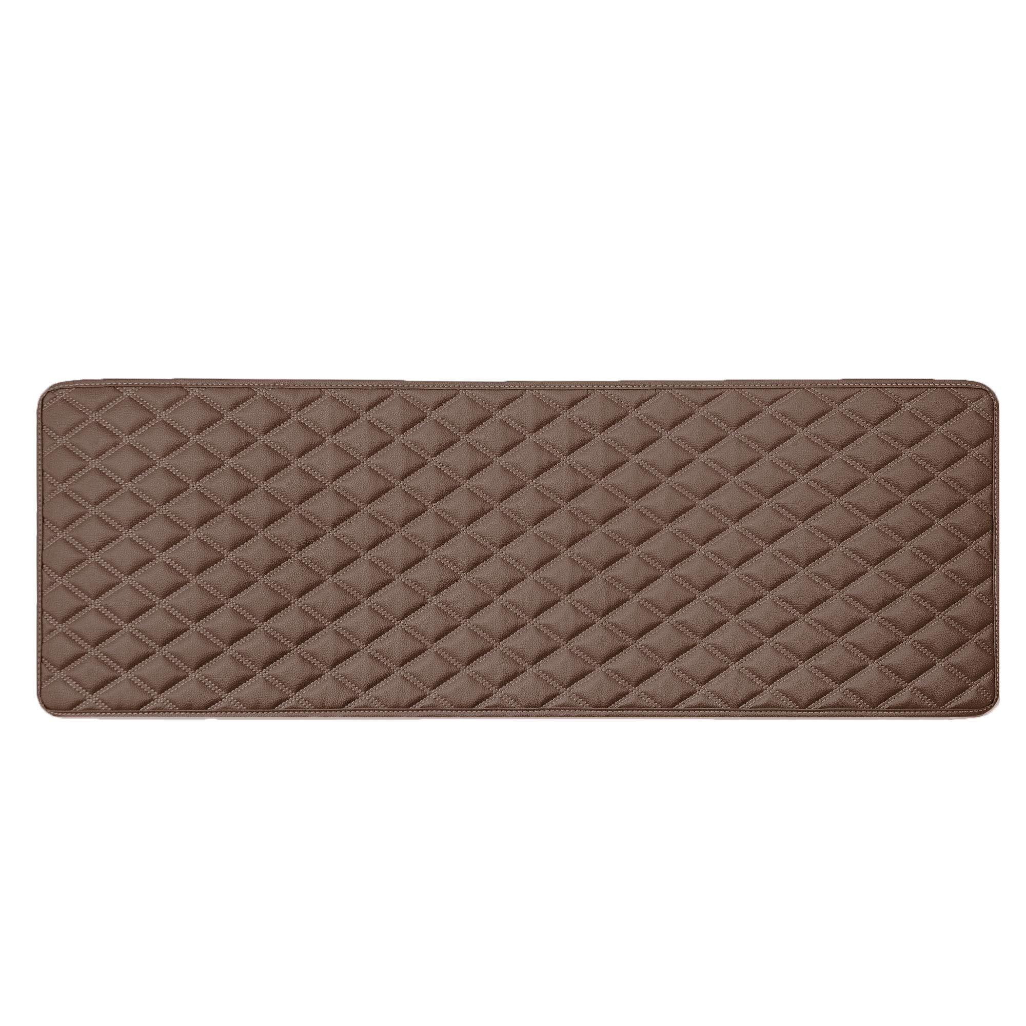 Fh Group F16501Brown-14 Deluxe Heavy Duty Faux Leather Diamond Pattern Multi-Purpose Brown Automotive Cargo Liner Fits Most Cars