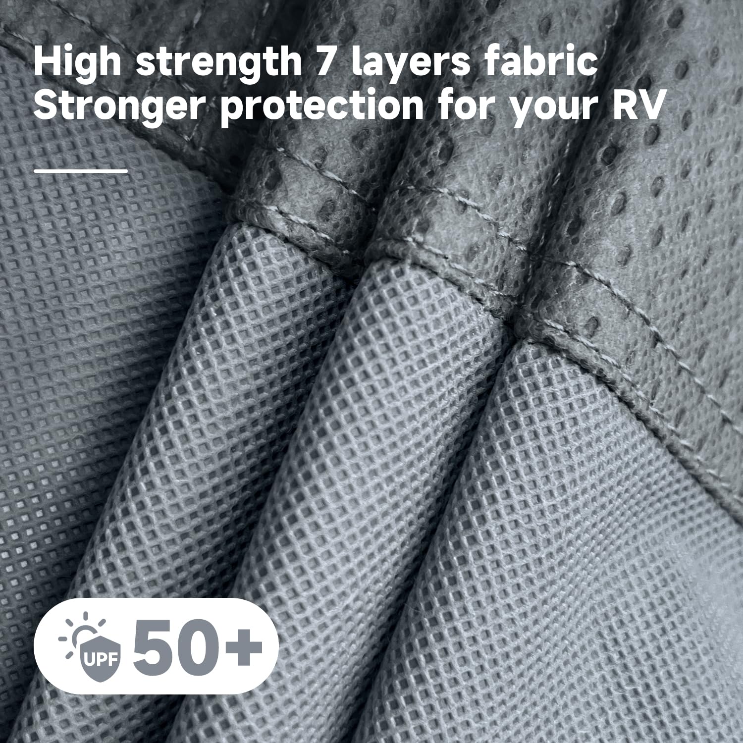 VINPATIO Class A RV Cover, Extra Thick 7 Layers, Fits 31-34FT, Heavy Duty Windproof Waterproof, Grey