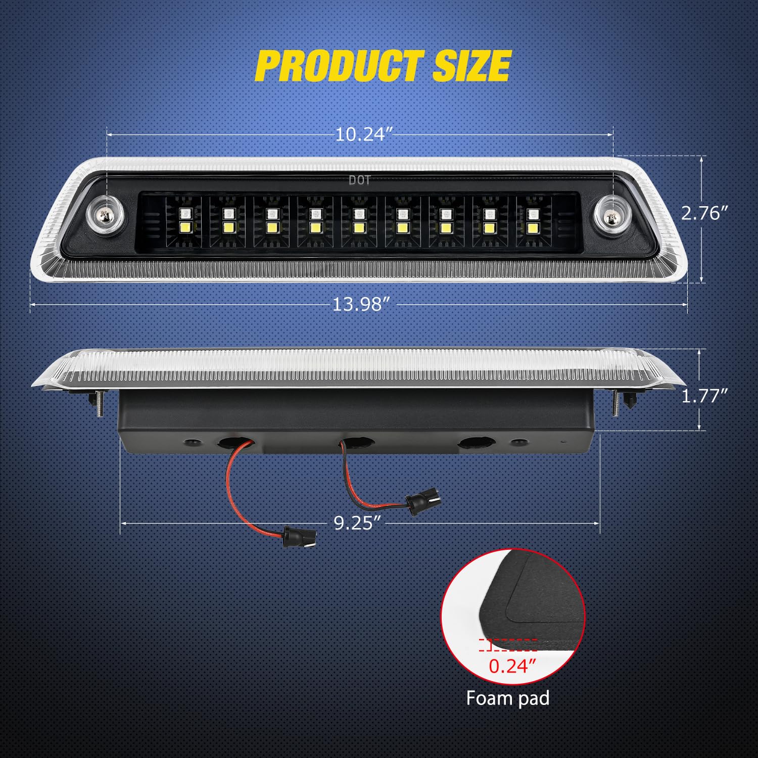 Nilight Third Brake Light Tail High Mount 3Rd Stop Cargo Reverse Led Lights Clear Lens Compatible With Ford F150 2009 2010 2011