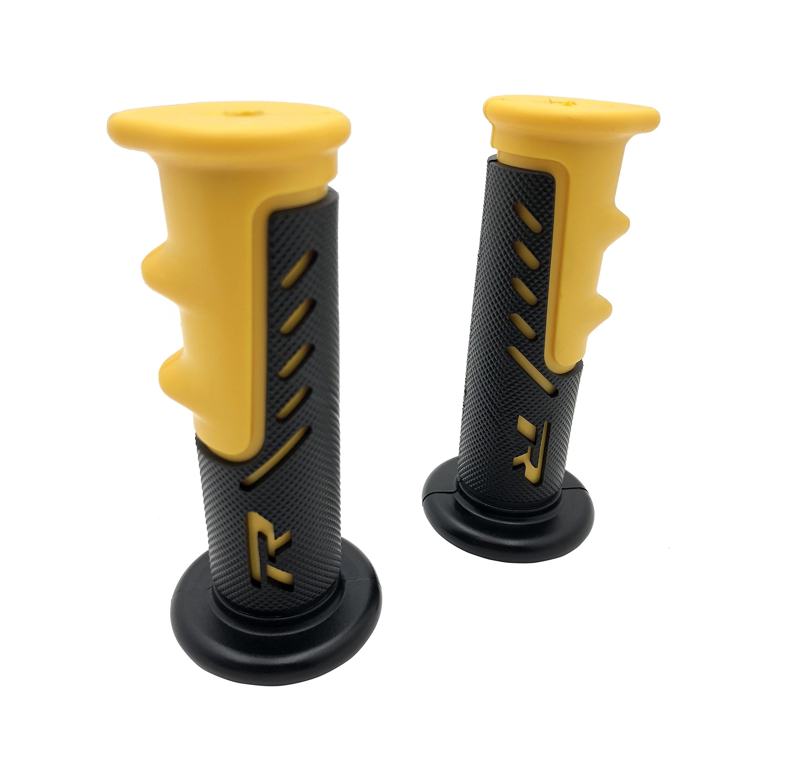 XKMT Engraved Gel Style Grips, Yellow, 0.87 Inch (Pack of 2) – Compatible with Yamaha, Kawasaki, Polaris, Honda Jet Ski Models