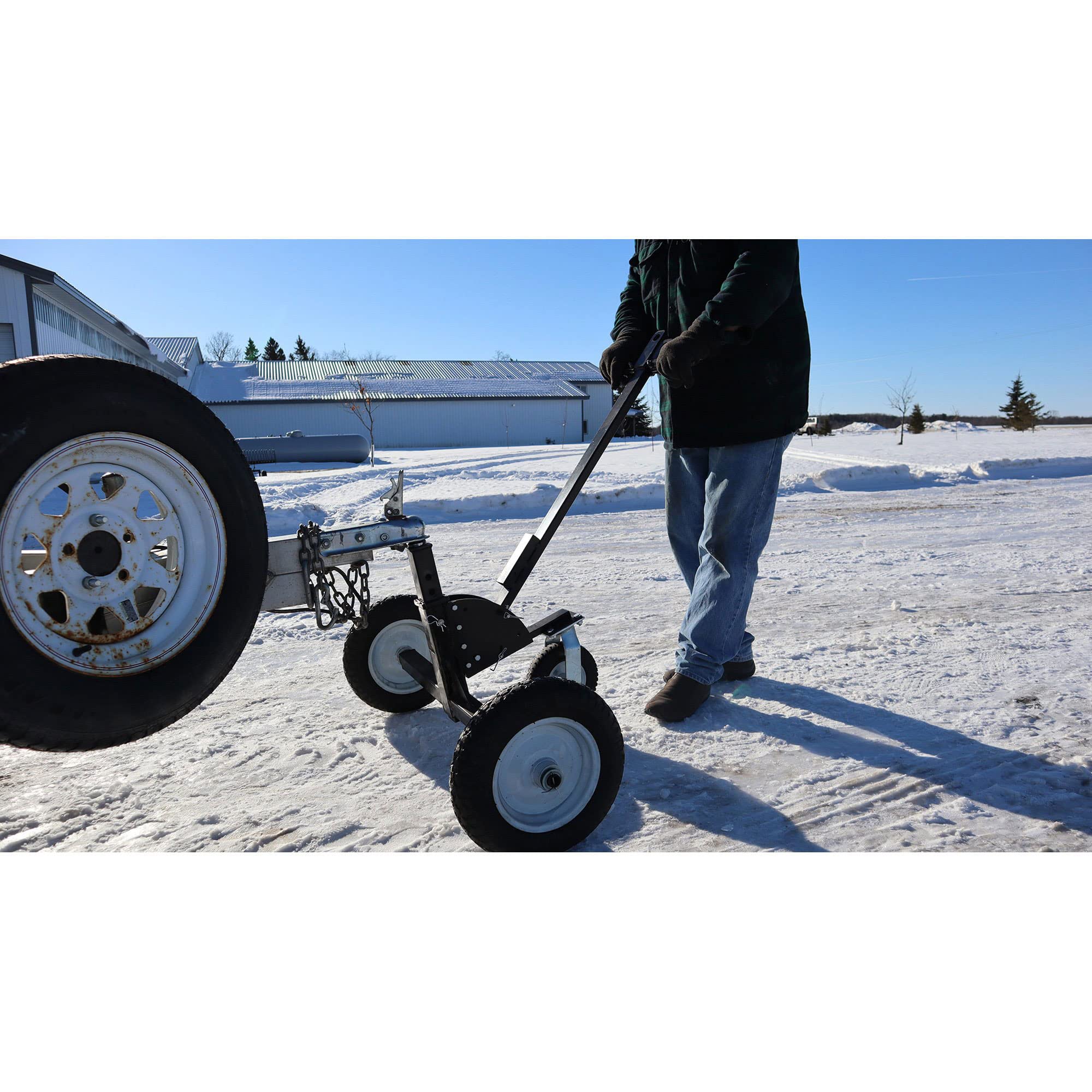Tow Tuff Tmd-1000Catv Adjustable Steel 1000 Pound Heavy Duty Trailer Dolly With Flat Free Tires, 10 Inch Caster, And 2 Inch Trai