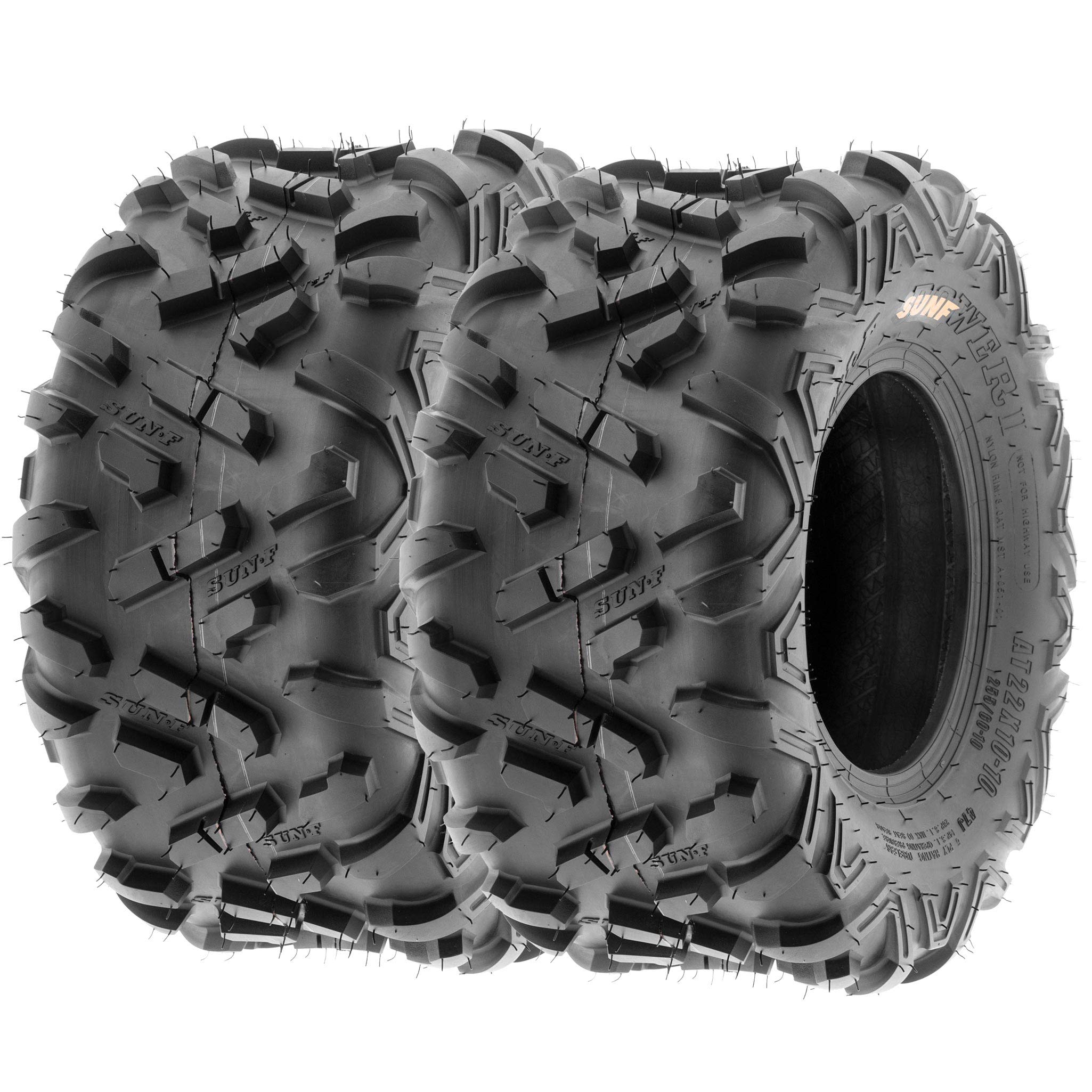 Set Of 2 Sunf Power.Ii 22X10-10 Atv Utv Off-Road Tires, All-Terrain, 6 Pr, Tubeless A051