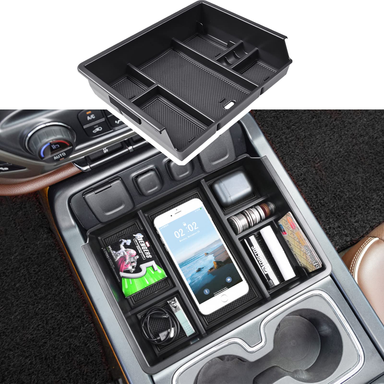 EDBETOS Center Console Organizer Tray Compatible with 2014-2018 Chevy Silverado/GMC Sierra 1500 Accessories 2015-2019 Silverado/