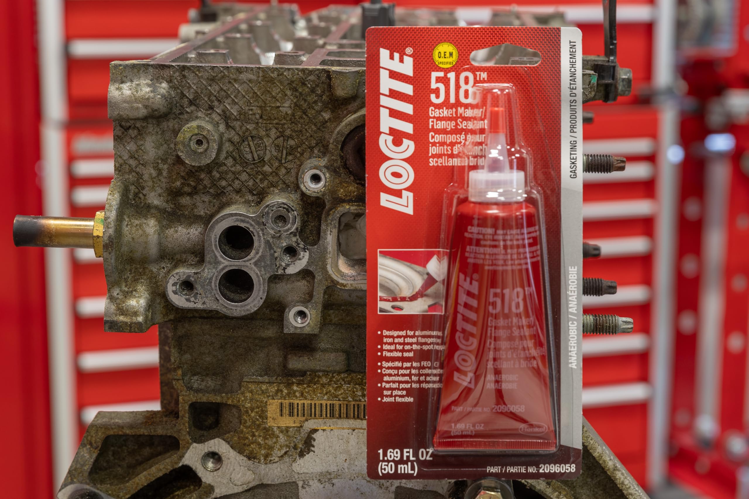 Loctite Gasket Sealant, Red Acrylic Paste, 50mL (1.67 Fl Oz), Model 2096059