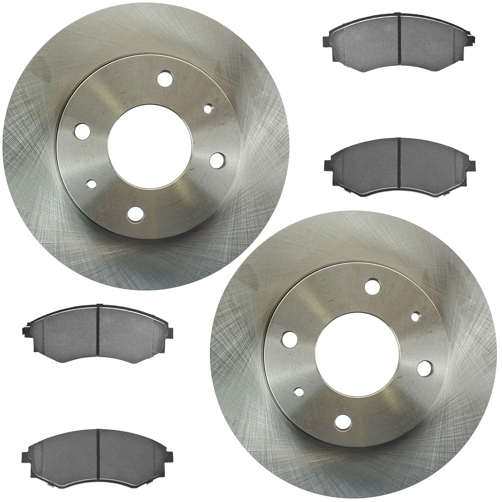 Trq Front Brake Pad & Rotor Kit Brake Pads Brake Rotor Semi-Metallic Compatible With 1998-2006 Hyundai Elantra 1999-2001 Sonata