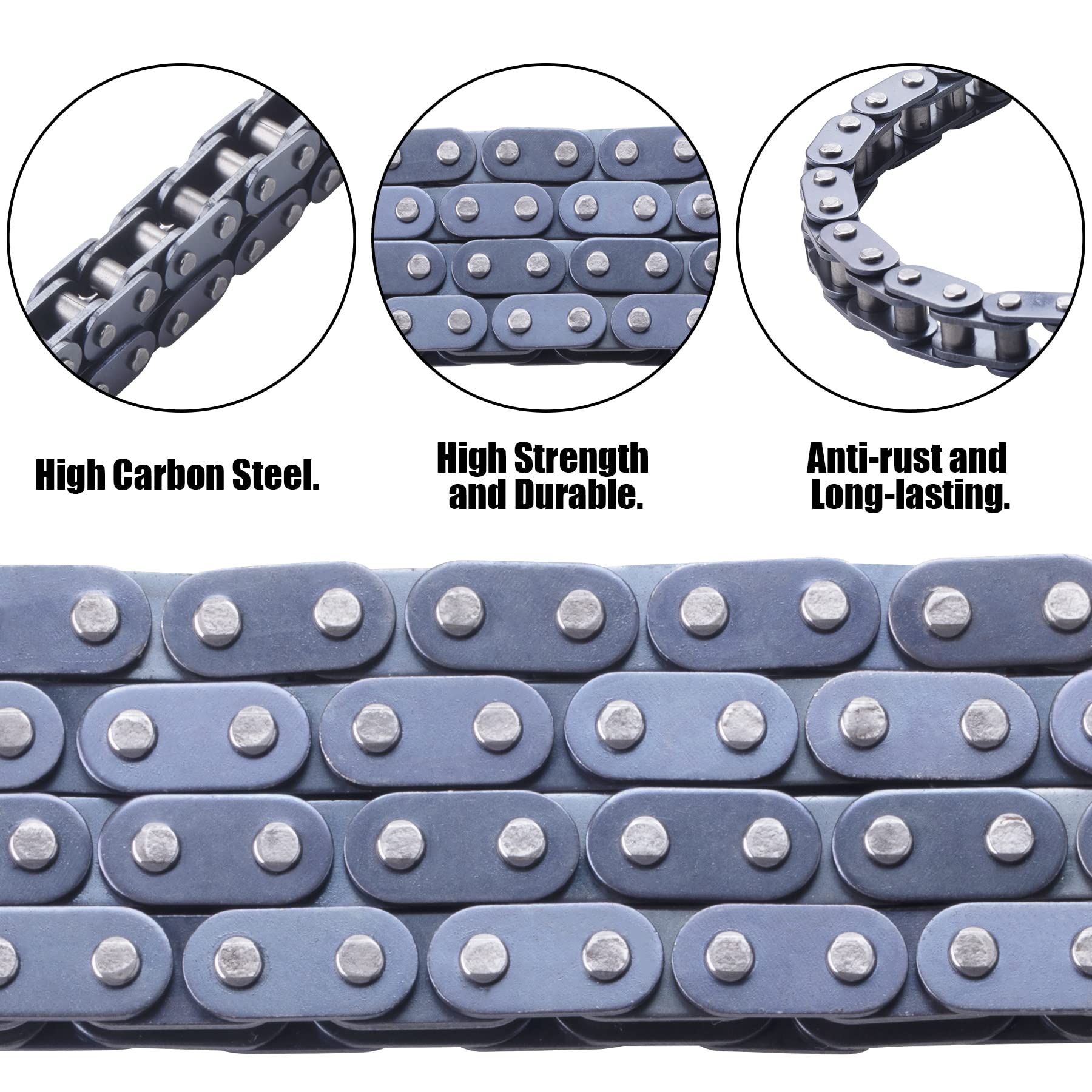 CNCMOTOK T8F Drive Chain 116 Links + Chain Breaker, fit for 2 Stroke 43cc 47cc 49cc Chopper Mini Bikes Coolster Pocket Bike Mini