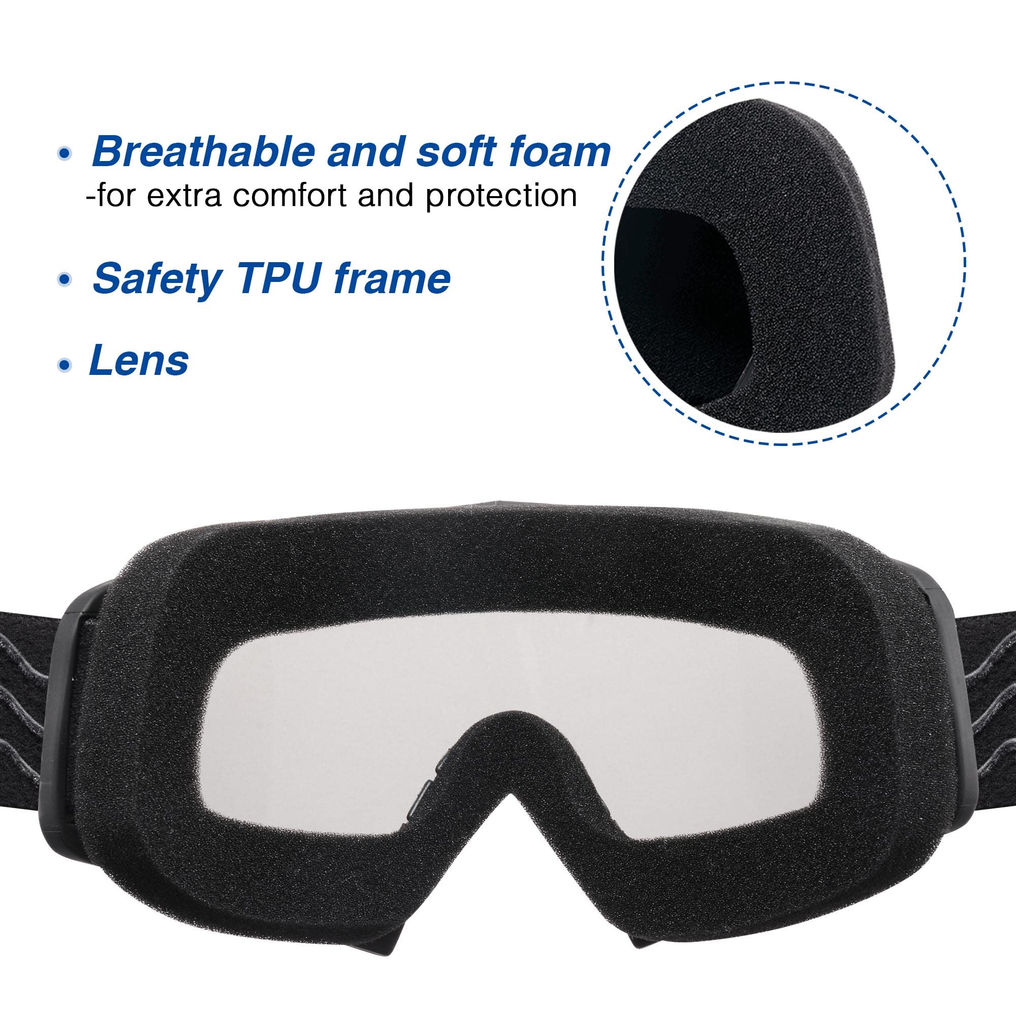 Ahr Motorcycle Goggles Dirt Bike Goggles, Anti Uv Safety Goggles, Scratch Resistant Motocross Goggles, Dustproof Motorcycle Glas