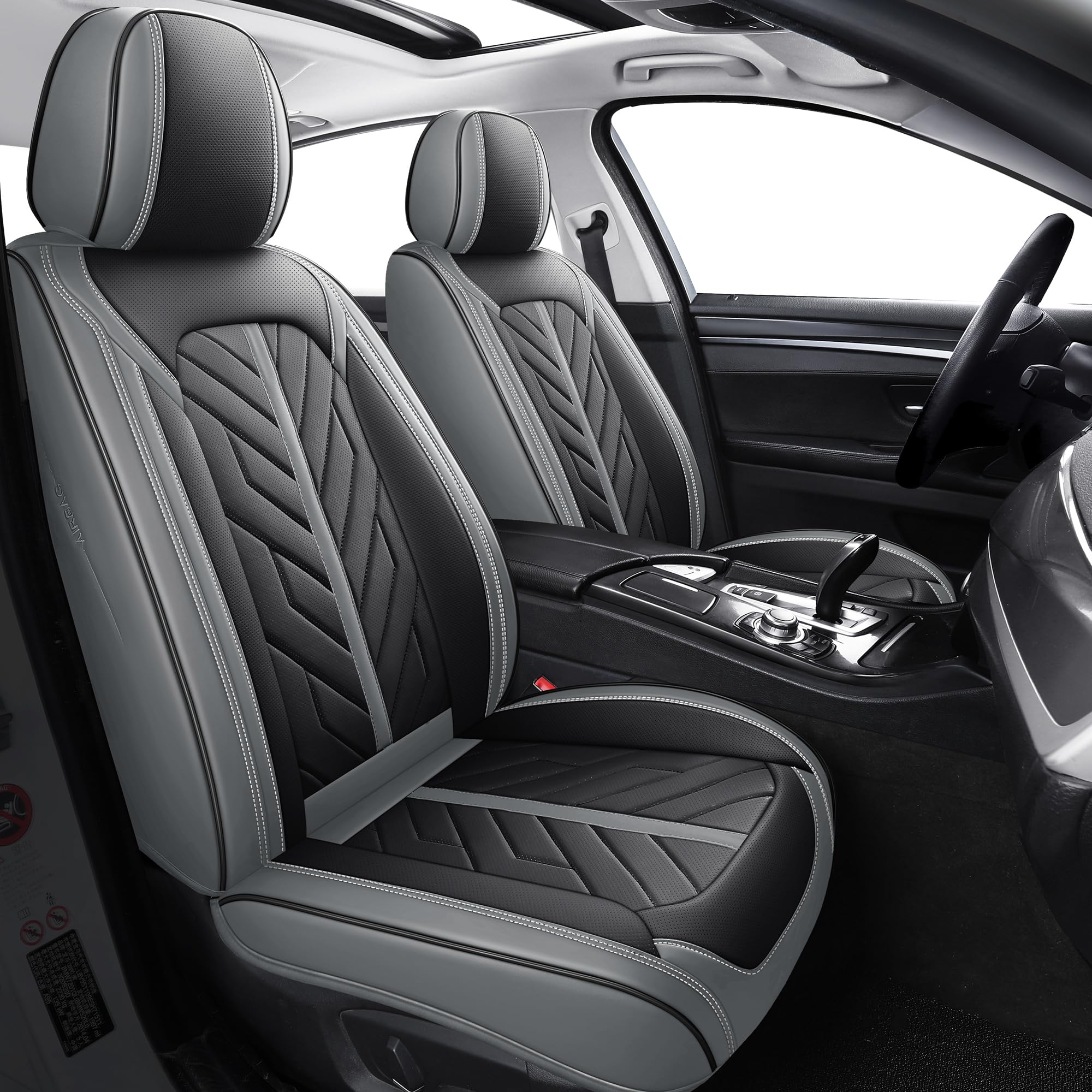 Tomatoman Car Seat Covers Full Set,Universal Automotive Leather Vehicle Cushion Full Coverage Protectors Fit for Most Sedans SUV