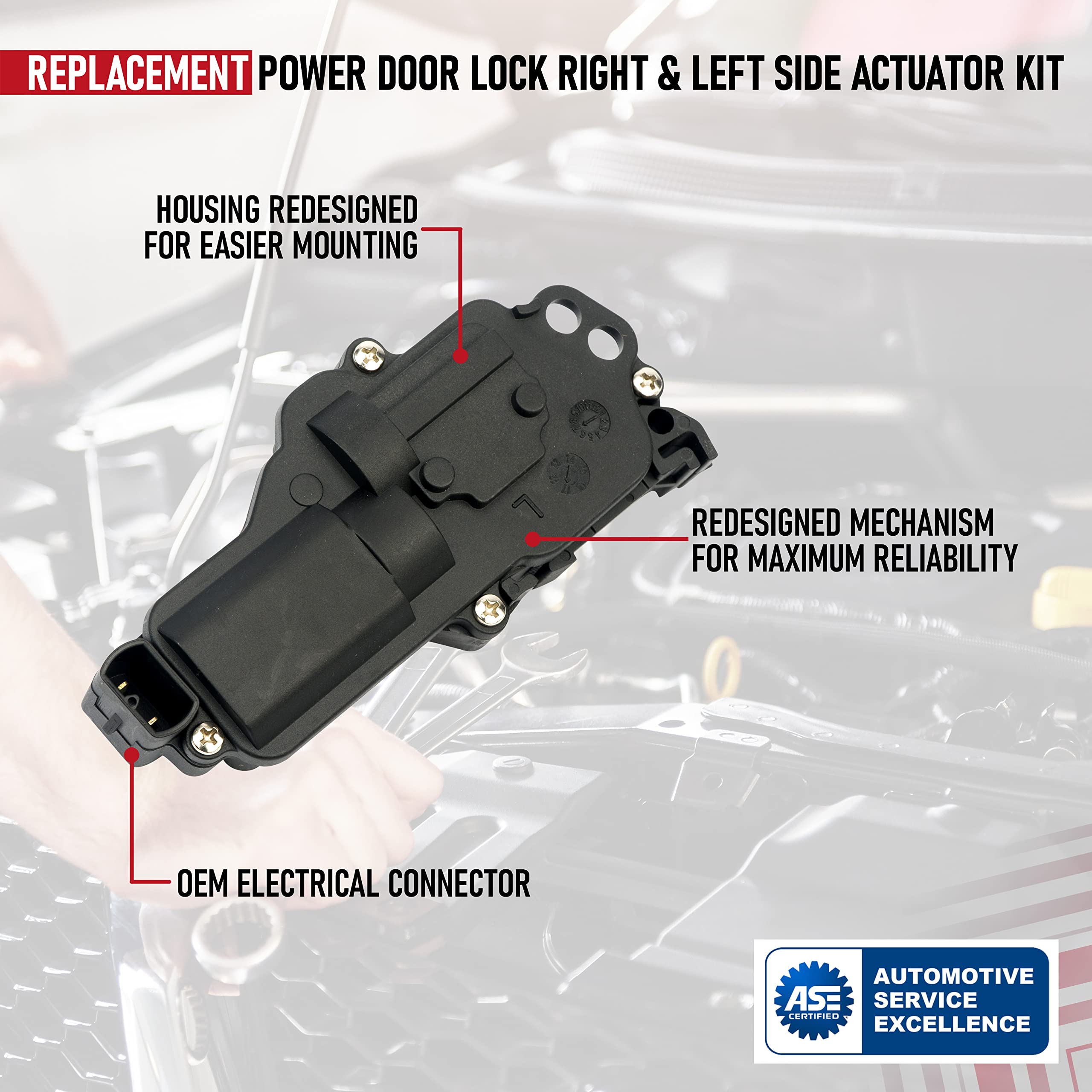 Power Door Lock Actuator, Right And Left Side Compatible With Ford, Mercury, Mazda, Lincoln Vehicles - F150, F250, F350, Excursi