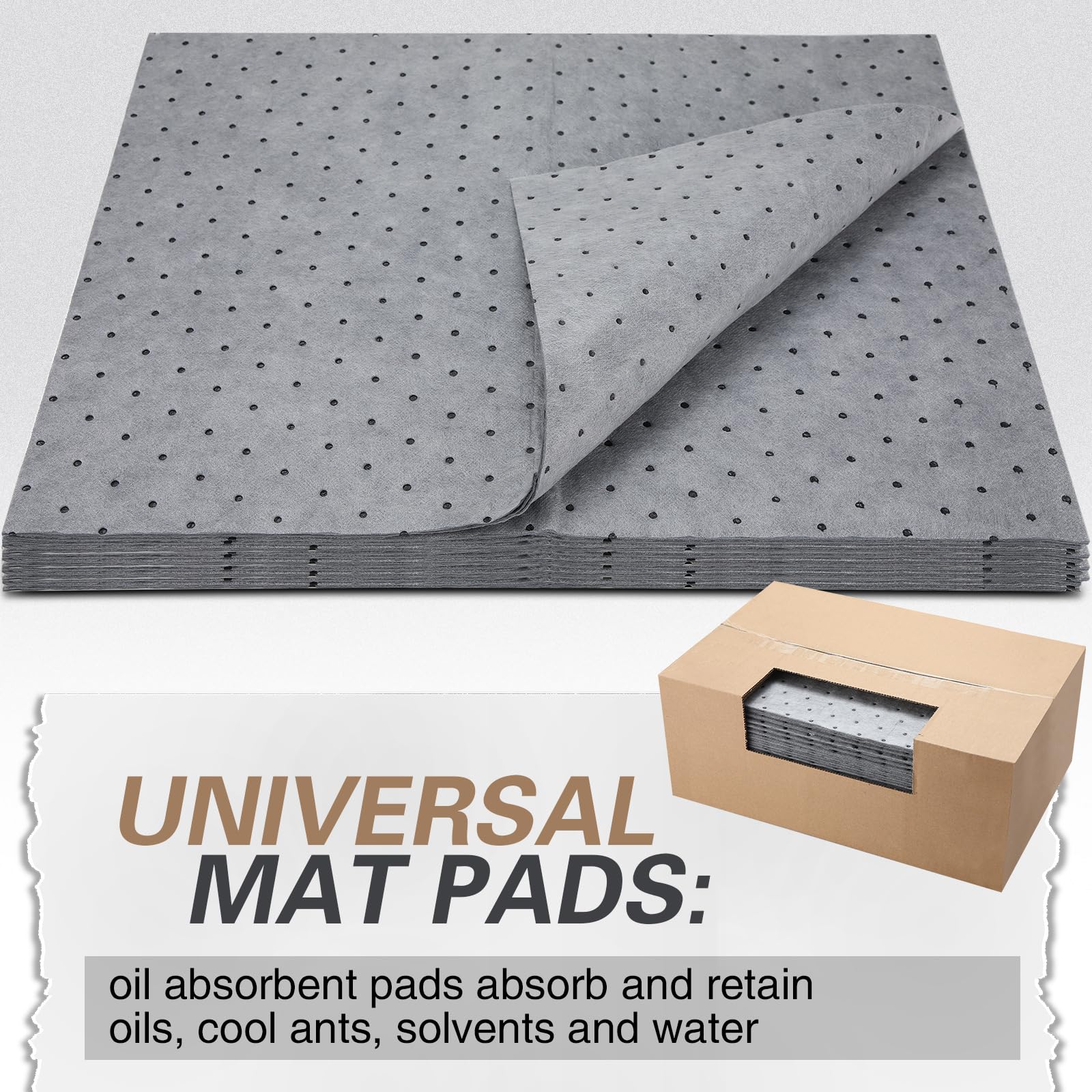 Weewooday 25 Pieces Oil Absorbent Pads 19.69 x 15.75 Inch Oil Spill Mat Garage Accessories Water Absorbent Mat Driveway Mats for