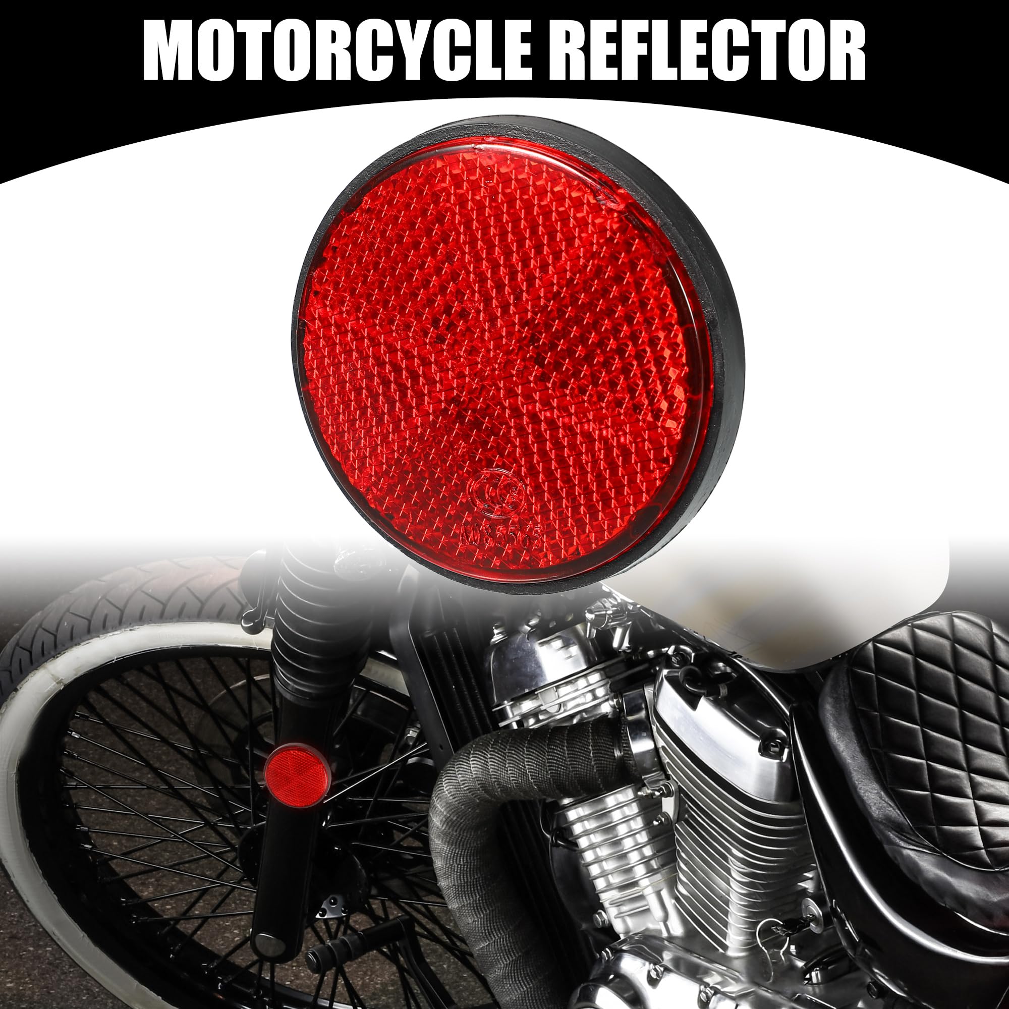 Partuto 6pcs 2.20''x0.31'' Universal Reflector - Round Motorcycle Bike Safety Reflector Increase Visibility and Safety on The Ro