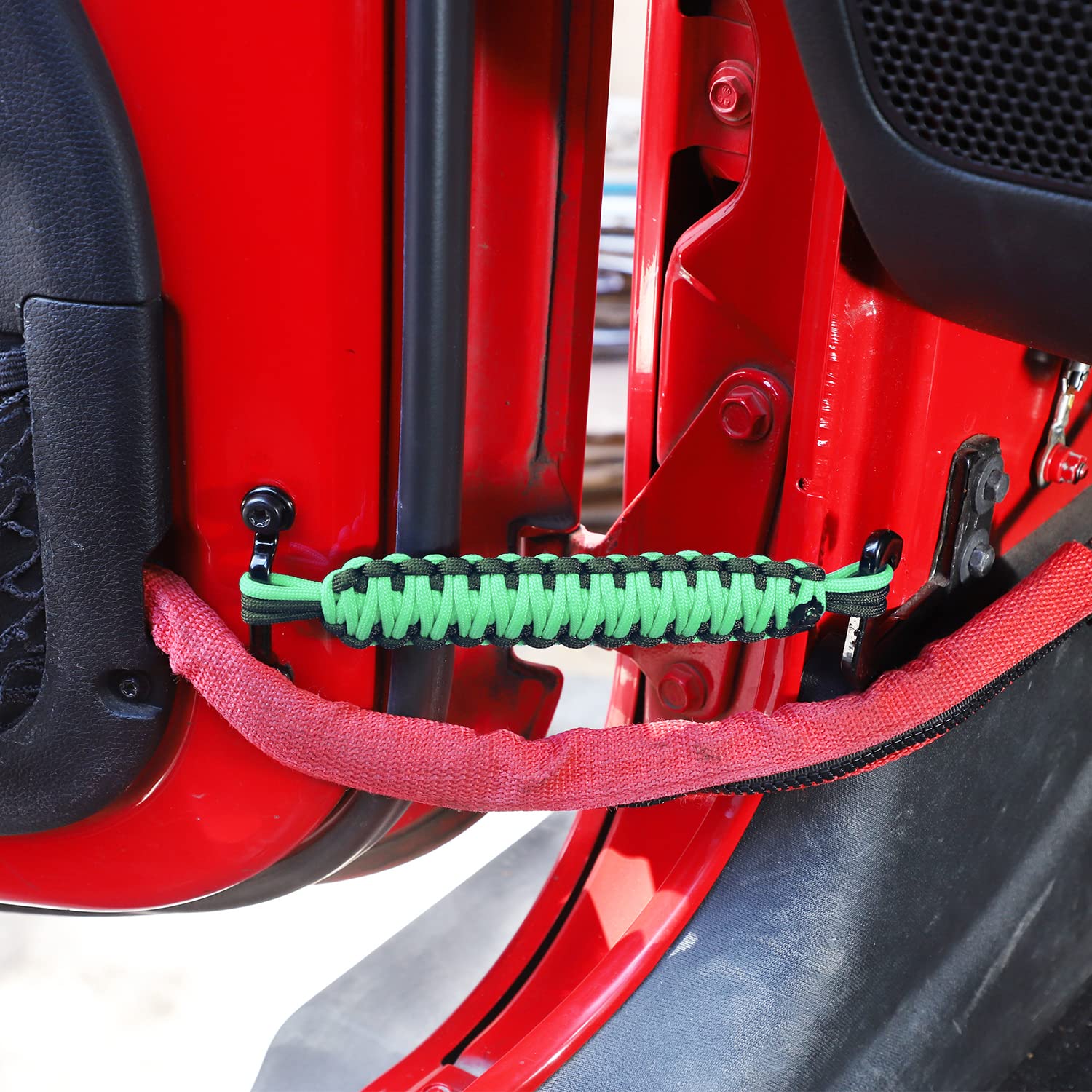 Savadicar Door Limiting Straps Swing Door Check Limiter For 1987-2022 Jeep Wrangler Tj Jk Jku Jl Jlu & Gladiator Jt 2/4 Door, Interior Accessories, Green