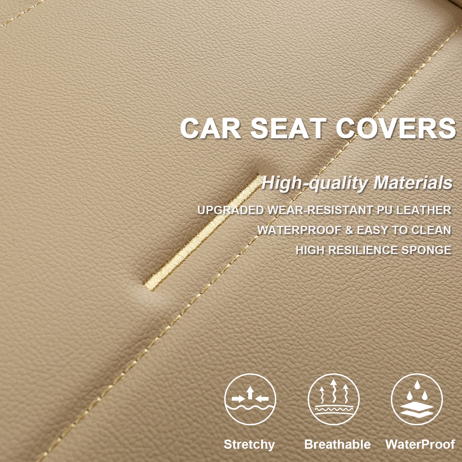 West Llama Bottom Seat Covers, Include 1 Pair Front Seat Protector And 1 Rear Seat Cover, Universal Pu Leather Seat Covers For 9