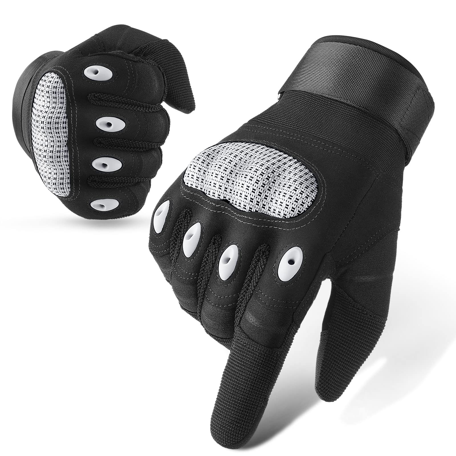 Cierto Motorcycle Gloves For Women And Men: Full Finger Touch Screen Tactical Glove With Breathable Hard Knuckle And Adjustable