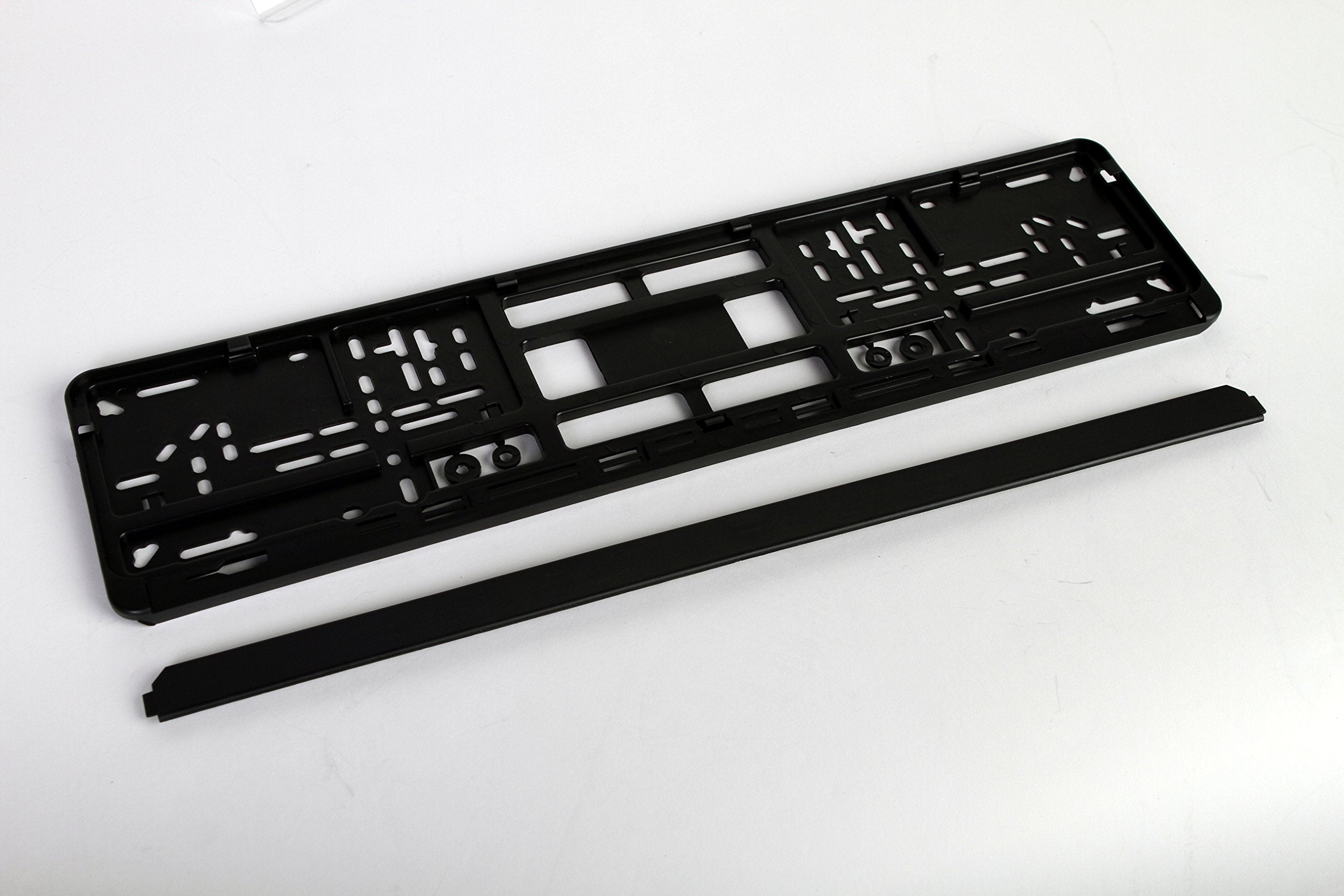 Standard Black Euro License Plate Holder - Universal Mounting Frame/Bracket