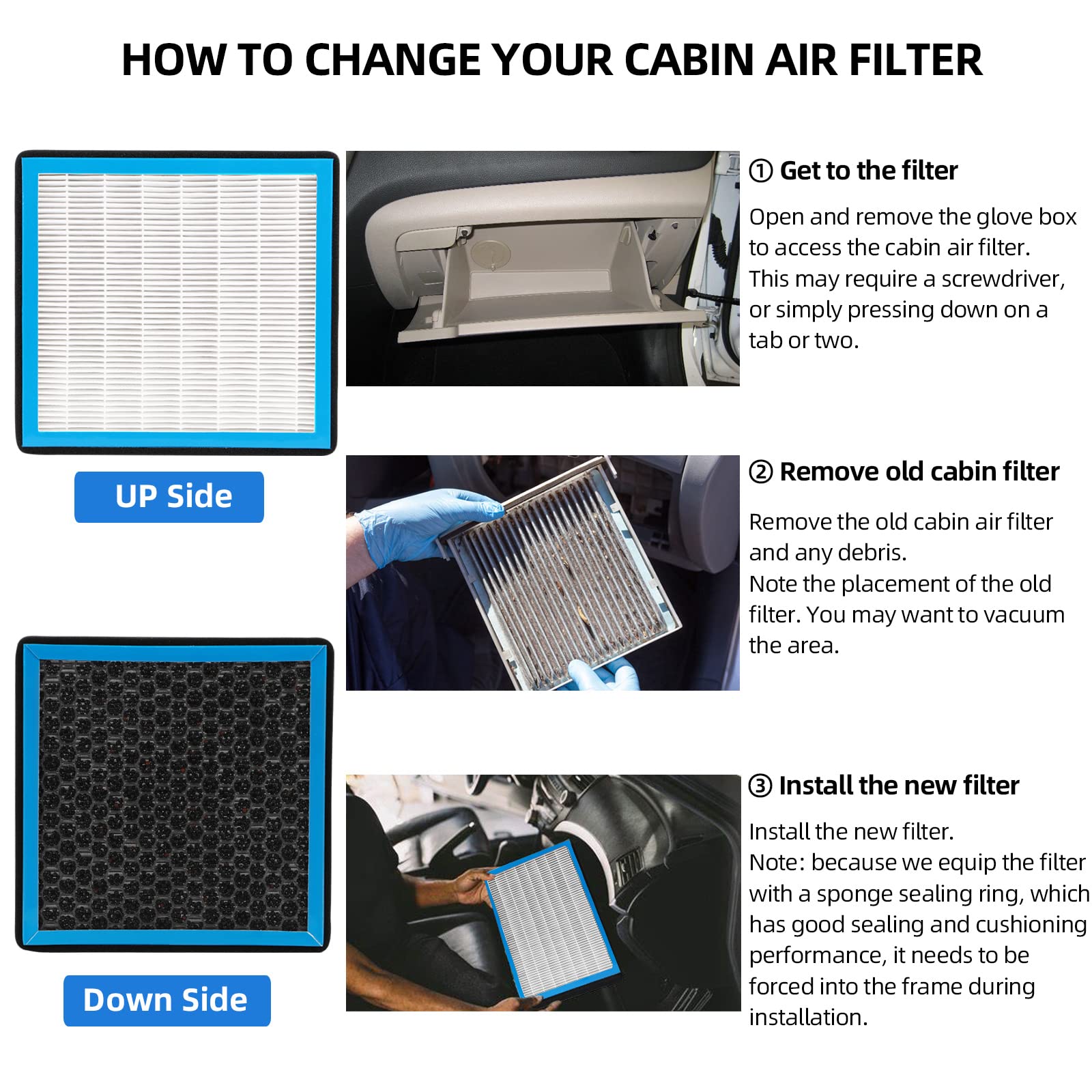 CF11182 Cabin Air Filter Compatible with Honda Civic CR-V Odyssey Fit Acura RDX Selected Vehicles Replaces #80291T5RA01/80291TF0