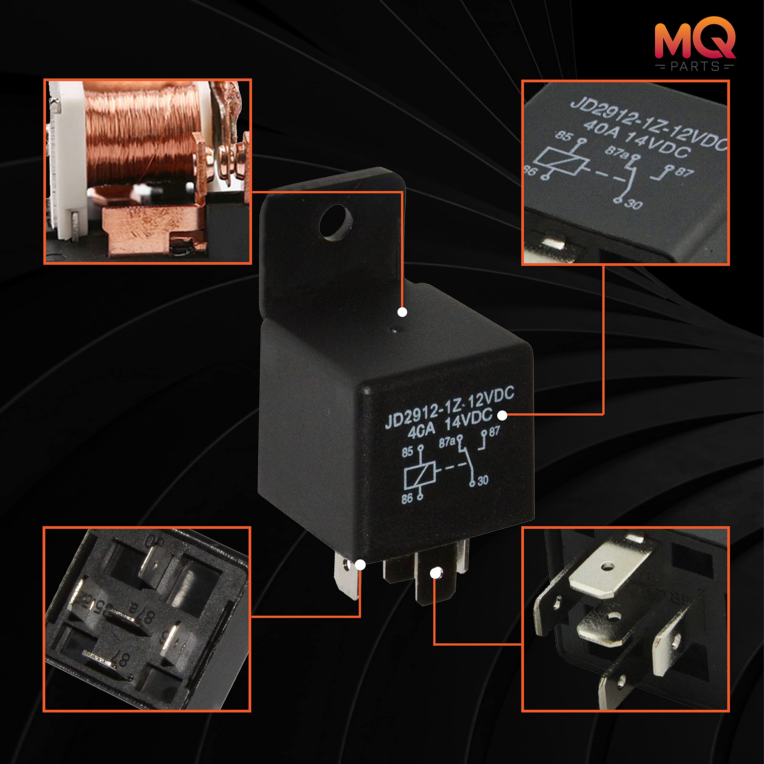 3 Packs 00432101 5-Pin 12V 40A Multi-Purpose Relay Heavy Duty Relay by MQparts - Replaces 109748 430-300 00432100 109748X - Comp
