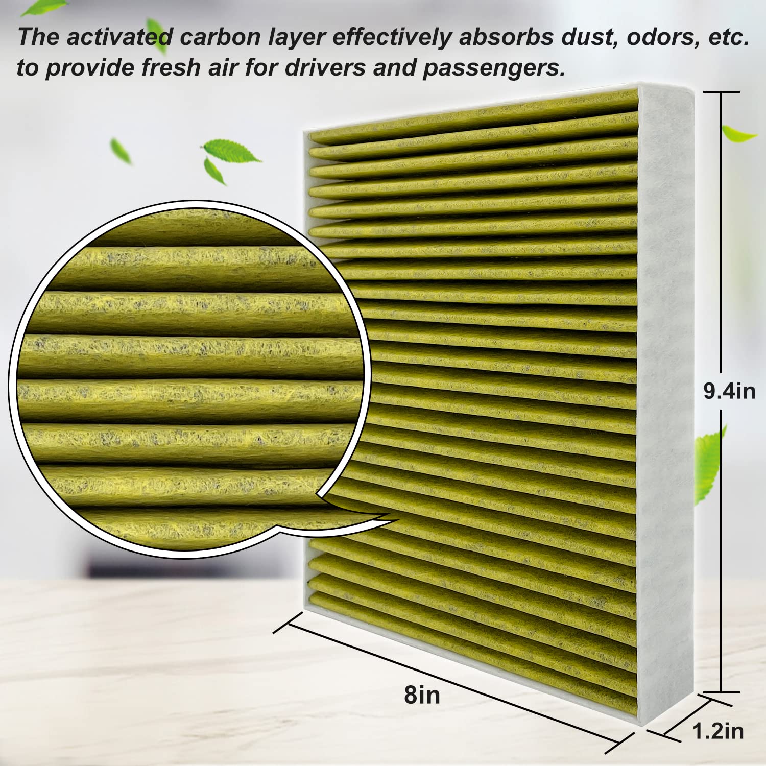 2Pcs Capume Cabin Air Filter Replacement For Cf11966, Sierra 1500 2019-2024, Silverado 1500 & Yukon 2021-2024, Equinox 2018-2024