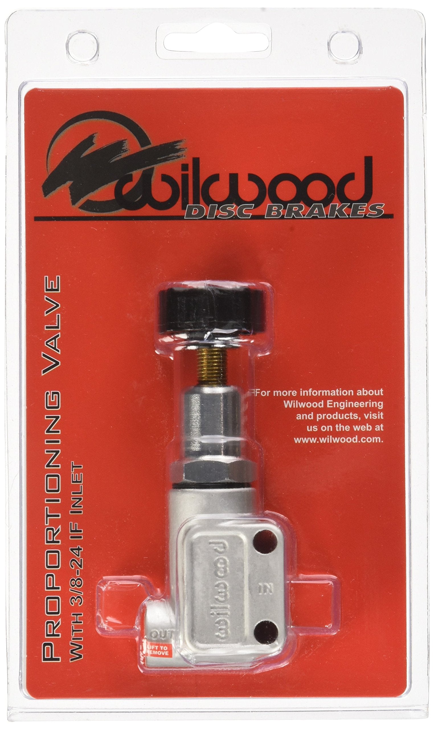Wilwood Proportioning Valve, 3/8-24 in Inverted Flare Female Inlet, 3/8-24 in Inverted Flare Female Outlet, Adjustable 100-1000 