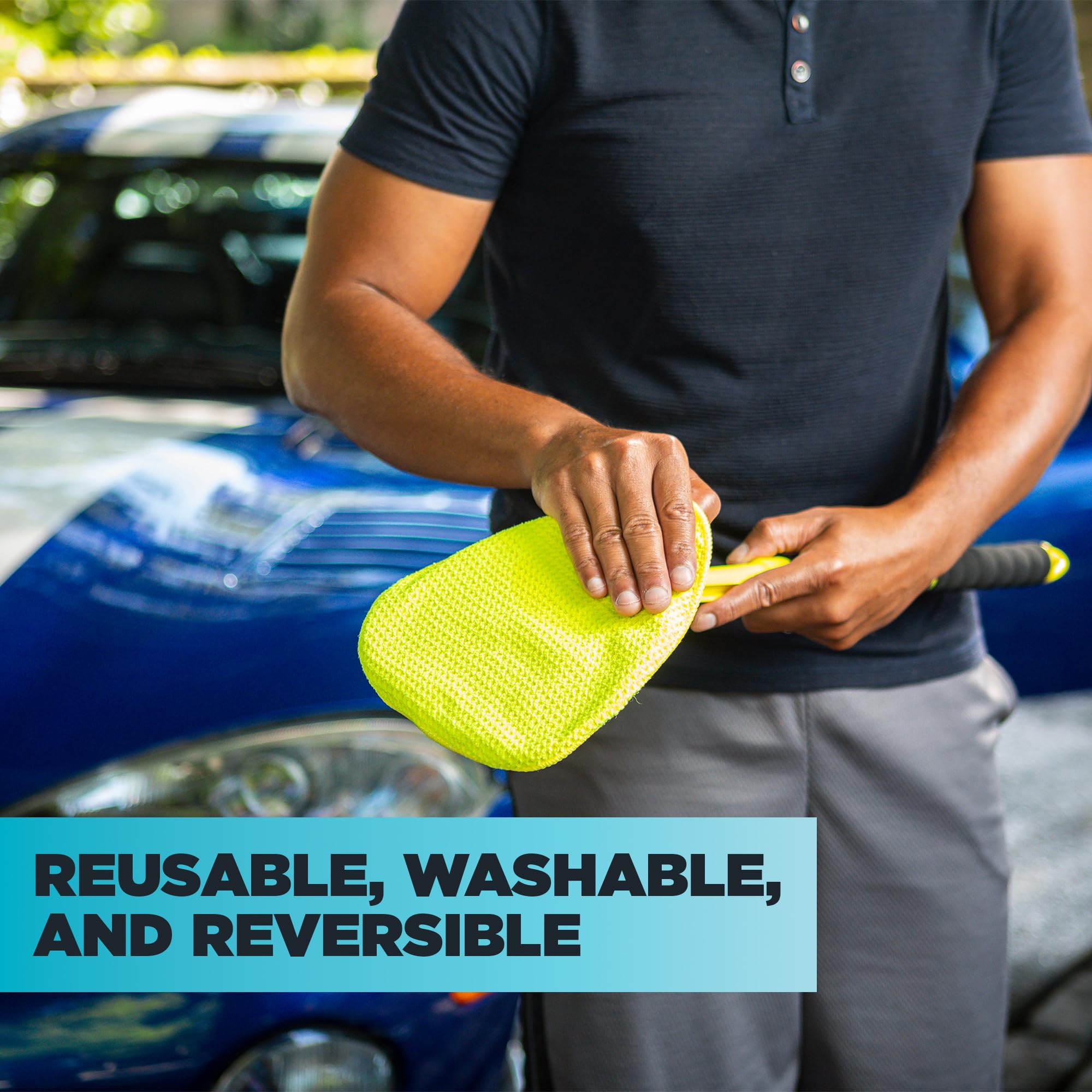 Stoner Car Care Invisible Glass Windshield Cleaner Tool Kit, Extendable Handle, 2 Microfibers, Storage Bag, Yellow, Model 95160