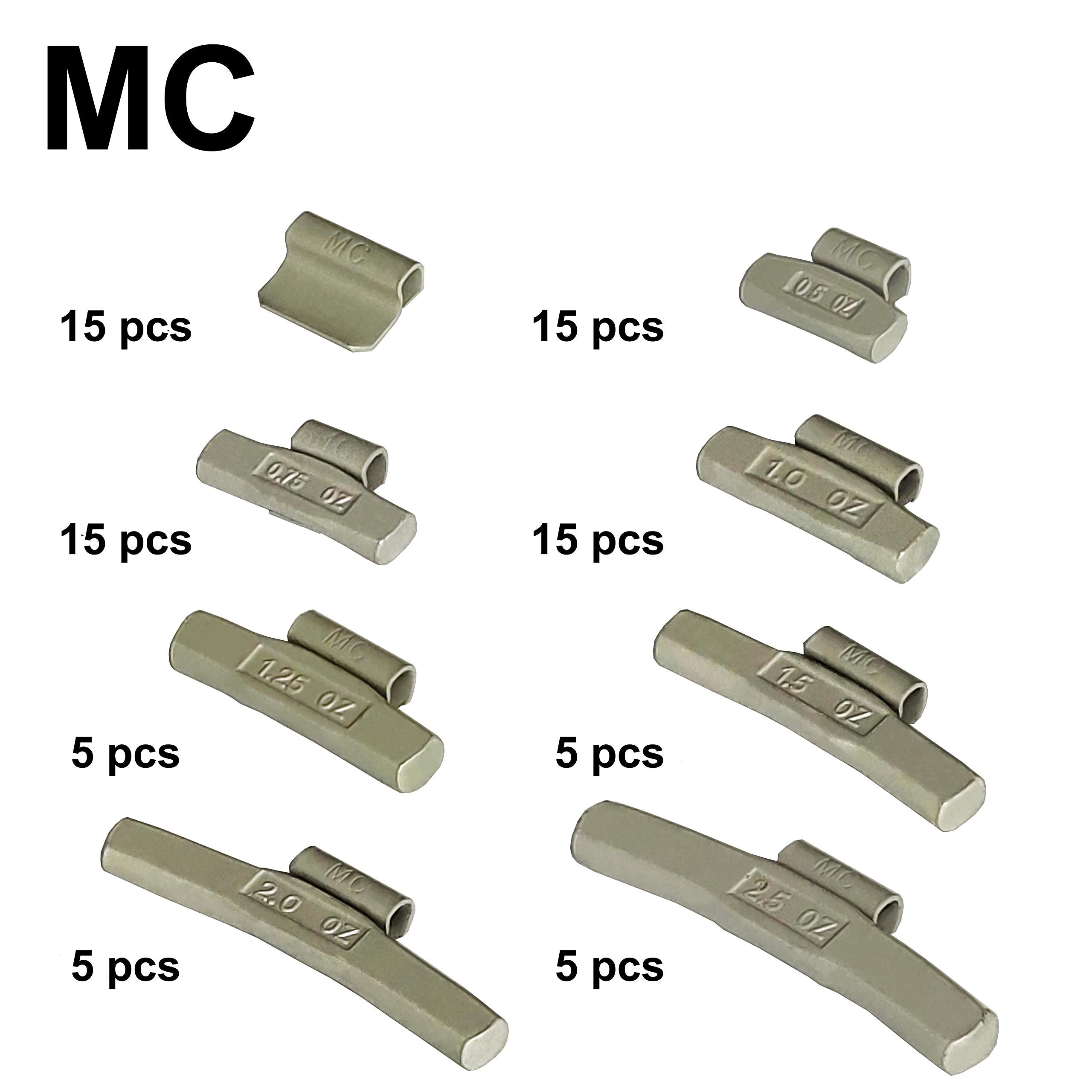Zerint Mc-M80 Wheel Weight Kit Mc Style 80Pcs/Kit, Grey 80Pcs/Kit: 0.25Oz, 0.5Oz, 0.75Oz, 1Oz 15Pcs Each, 1 1.25Oz, 1.5Oz, 2Oz A