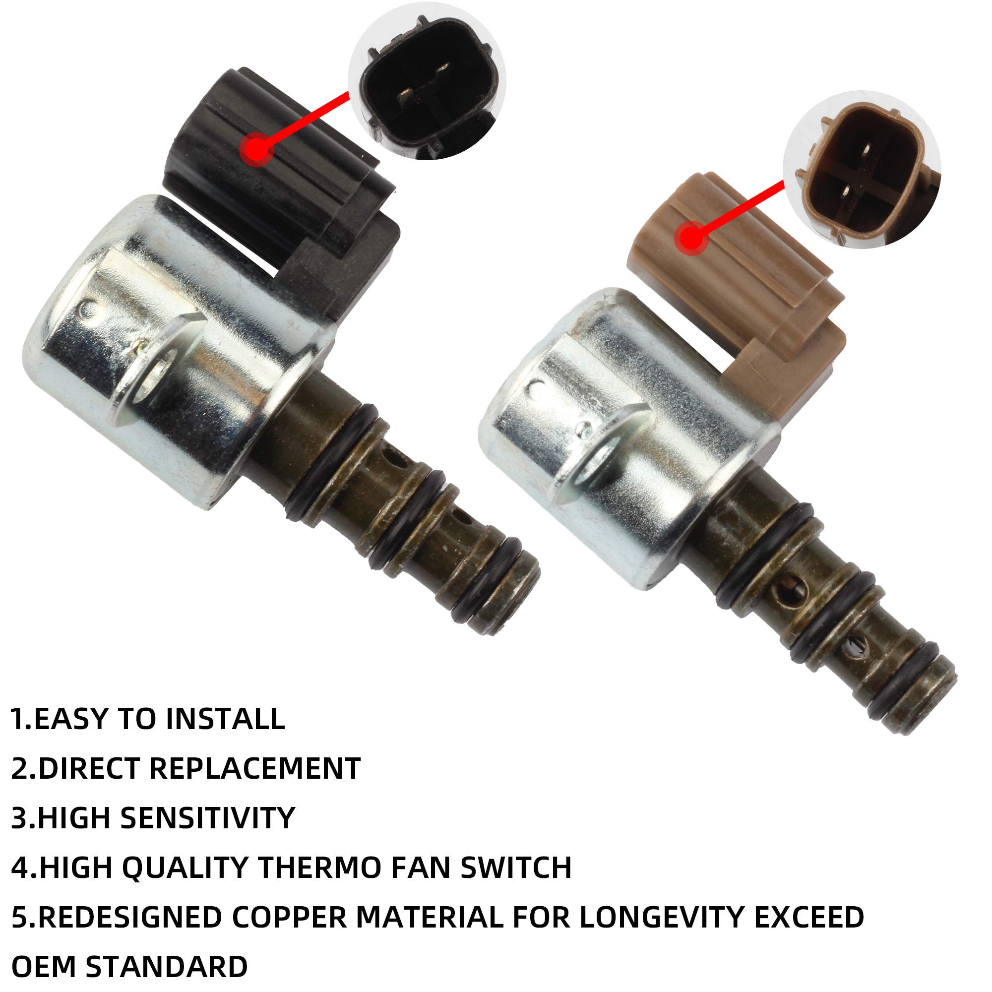 Dasbecan 28400-P6H-013 Transmission Shift Control Solenoid Valve B&C Shift Solenoid Compatible With Acura Tl 1999-2006 Acura Cl