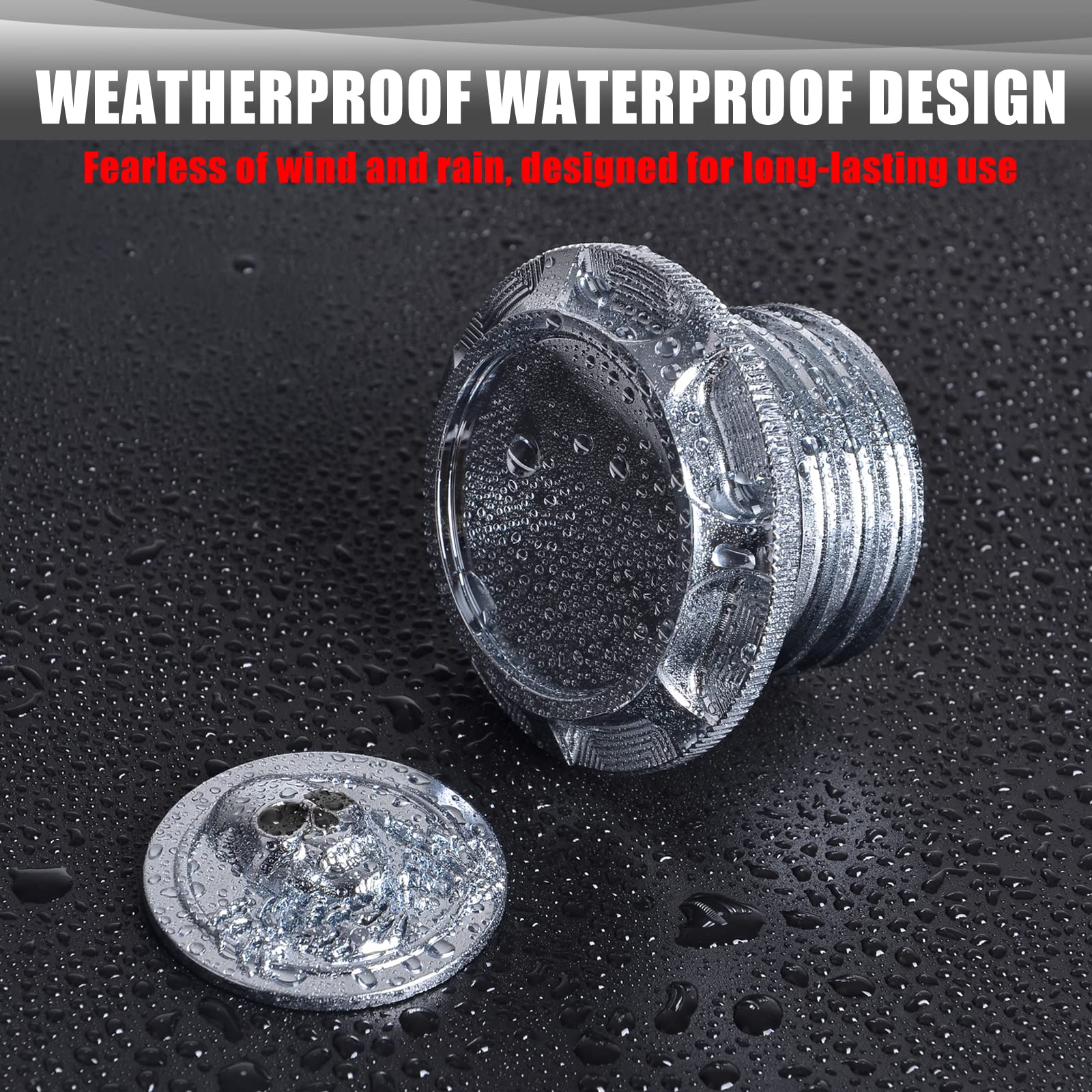 Sresk Sportster Gas Cap - 3D Skeleton CNC Aluminum Oil Cap, Chrome, Model YK-3DMFLGAS, Right-hand Thread for Harley XL 1200 883