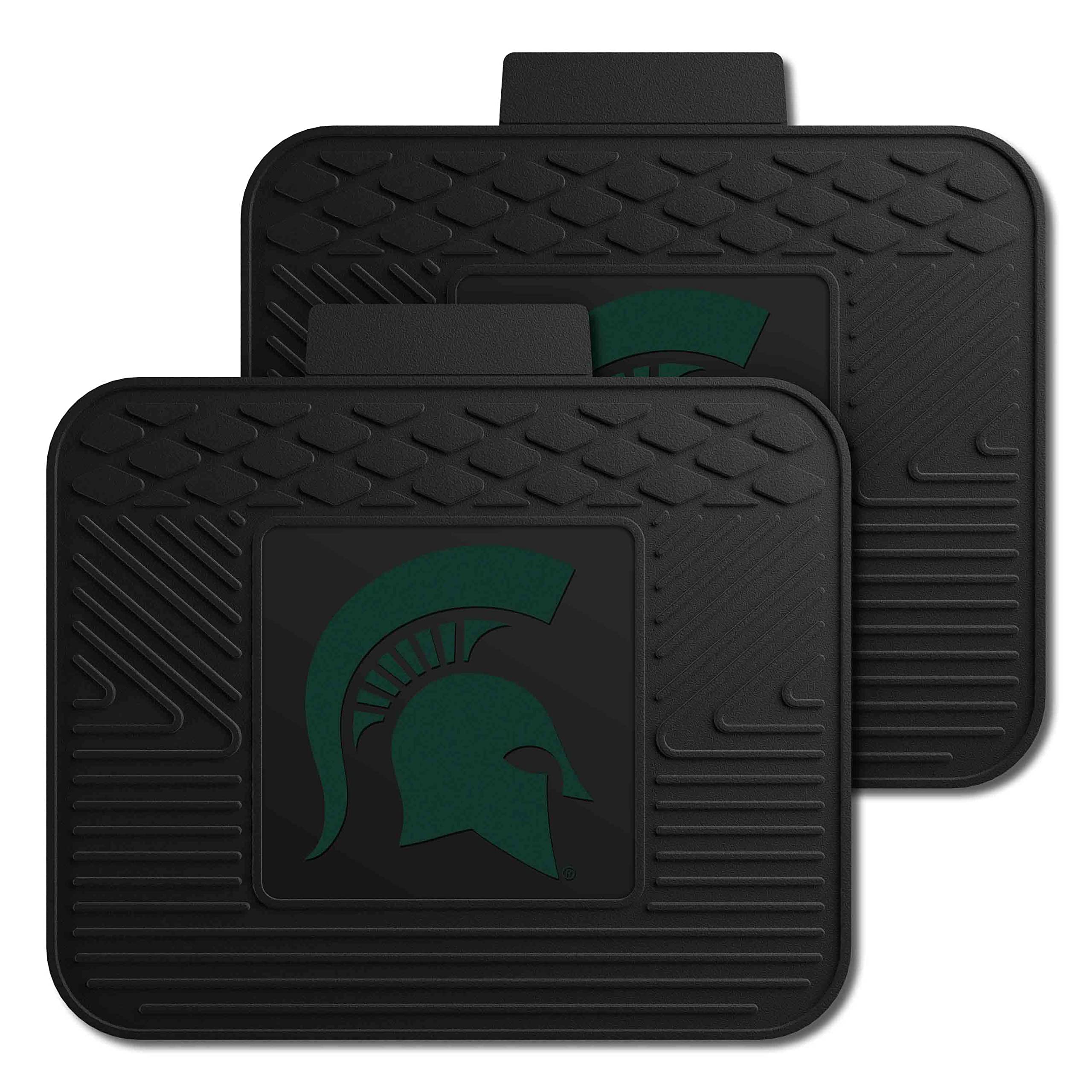 FANMATS Set of 4 Michigan State University Car Mats - All Weather Rubber, 29"x17" Front, 14"x17" Rear, Universal Fit, Model 39388