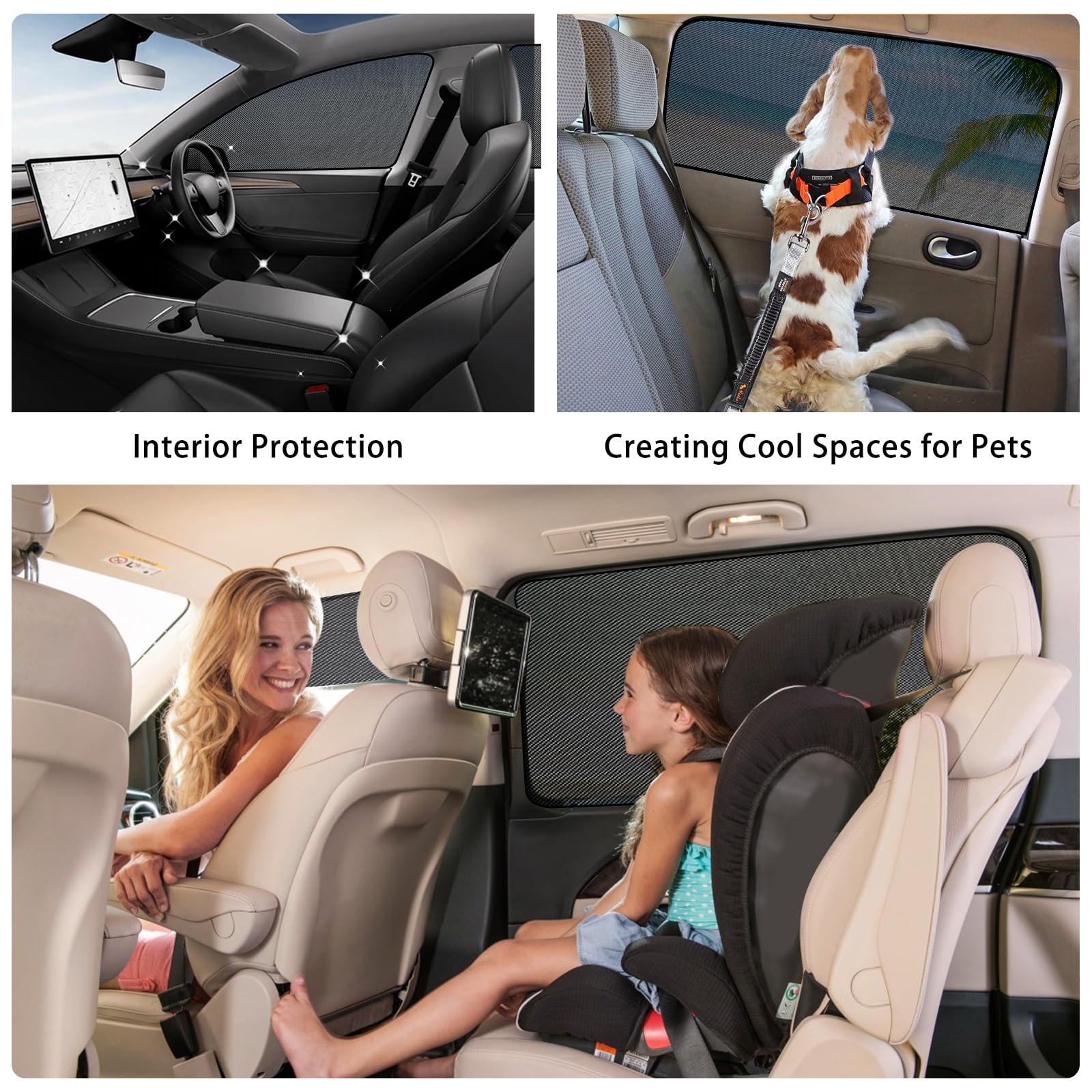 ZATOOTO Car Side Window Sun Shade 4 Pack, Car Window Shades for Baby Magnetic Mesh Sun Shade for Car Window Car Shade Protection