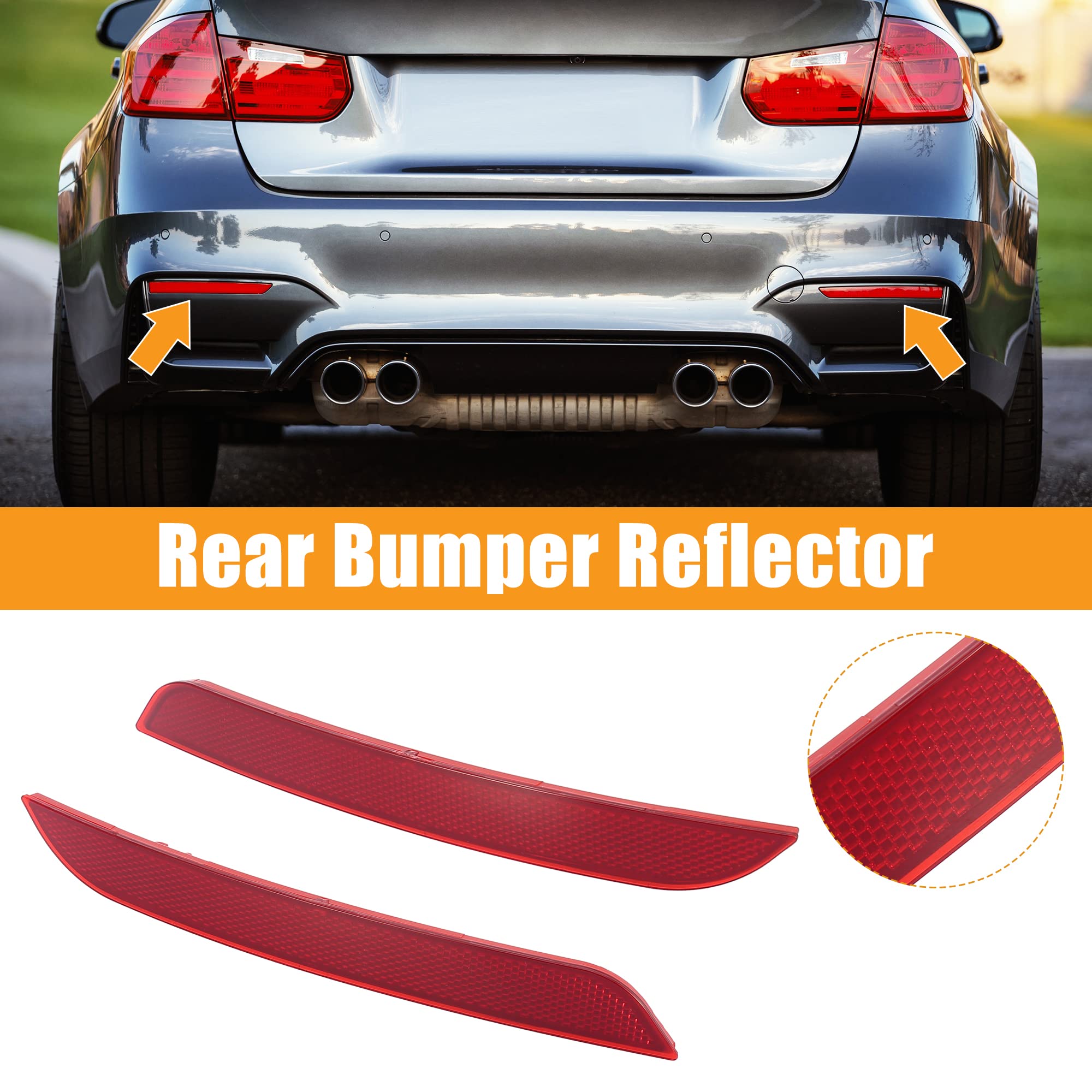 X Autohaux Pair Rear Bumper Reflector Strip Cover Left Right Side 63147301187 63147301188 For Bmw 430I 440I 2017-2020
