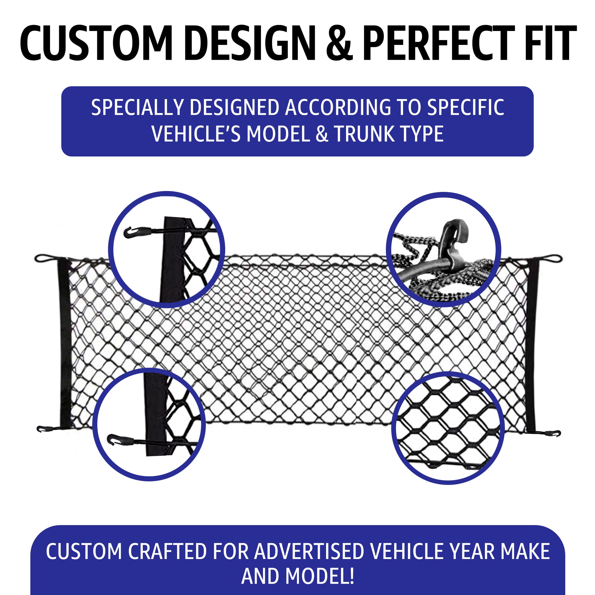 Envelope Style Trunk Mesh Cargo Net For Gmc Sierra 2013 - 2023, Automotive Exterior Accessories - Premium Car Trunk Storage Orga