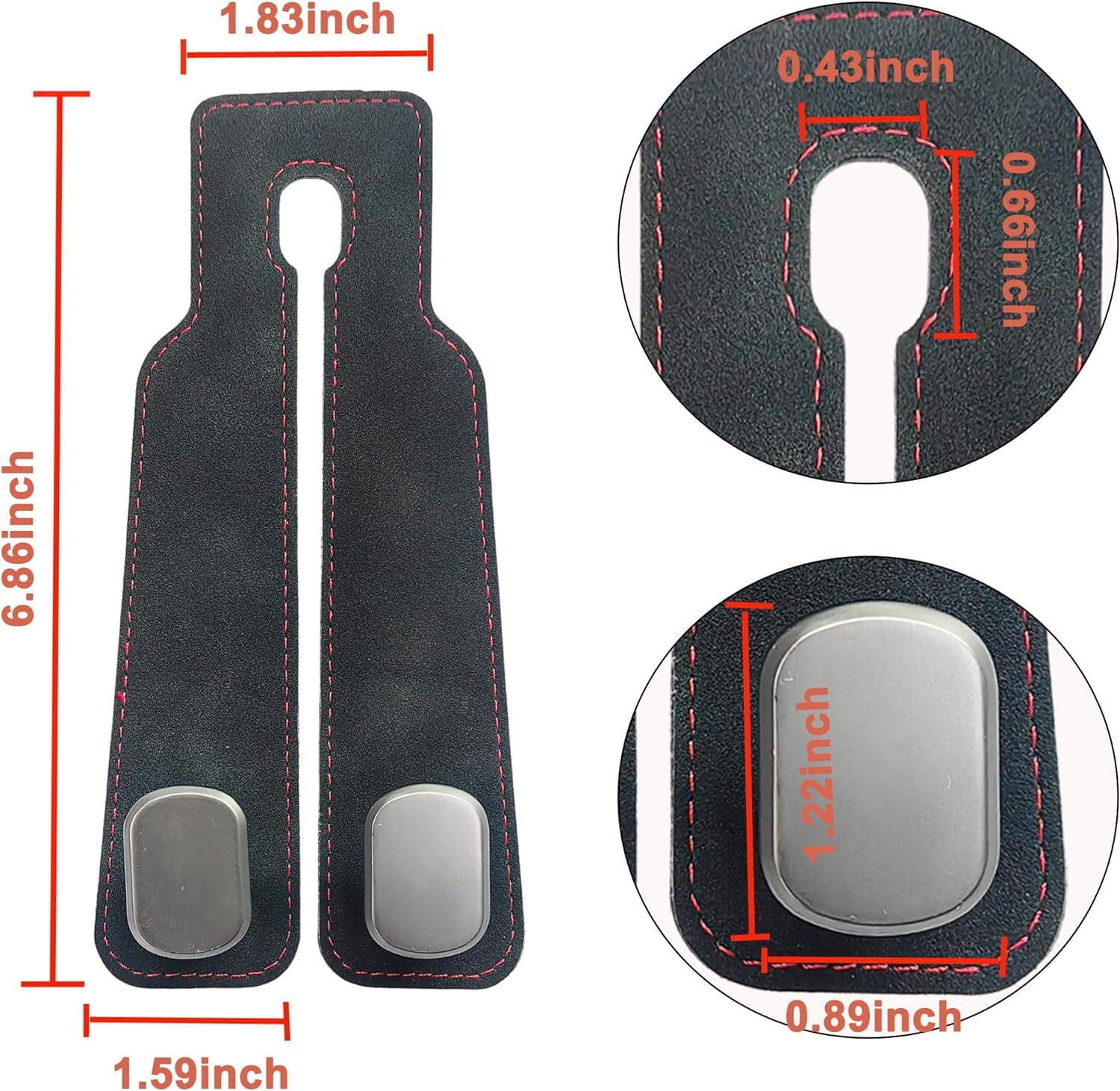 Amelity Car Hooks for Headrest, Leather Purses & Bags Holder, Black - 4 Pack, Model CAR-HOLDER