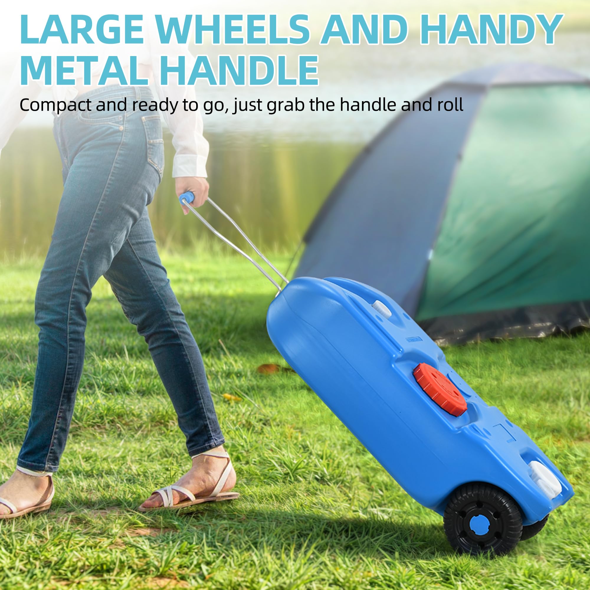YITAMOTOR Portable Water Tank 40L, HDPE+PP, Blue, Solid Handle & Large Wheels for Efficient Water Management, Model MAYIMVGNt1