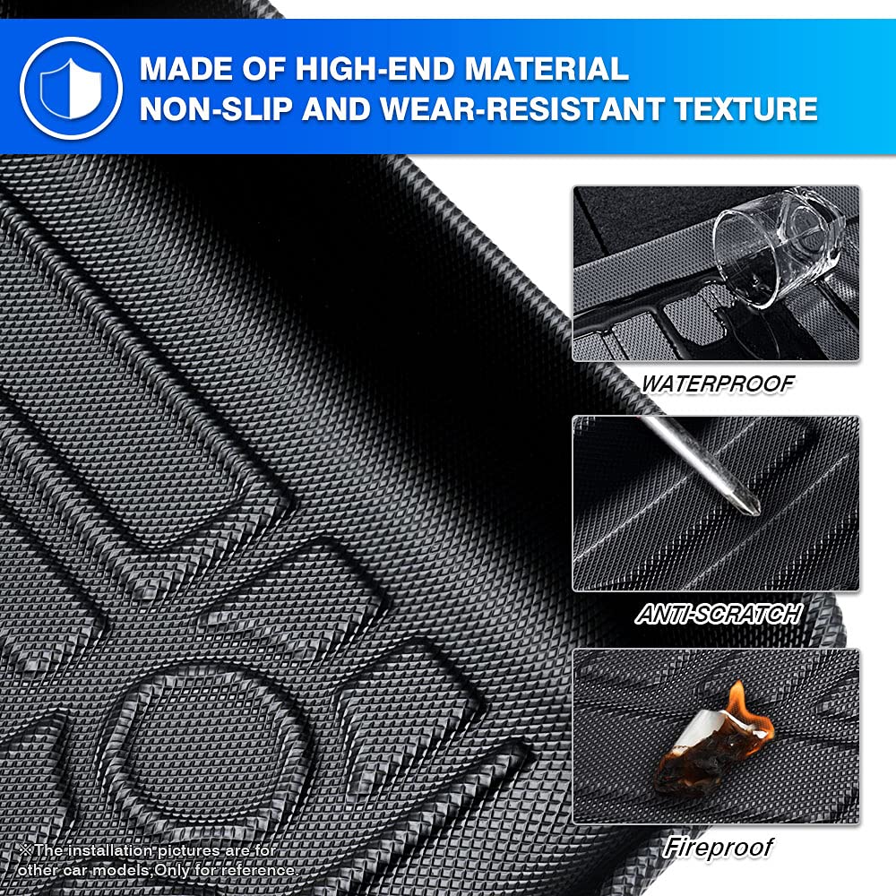 T Tgbros Floor Mats Custom Fit For 2018-2023 2024 Volkswagen Vw Atlas Accessories All Weather Protection Tpe 2 Rows Floor Liners