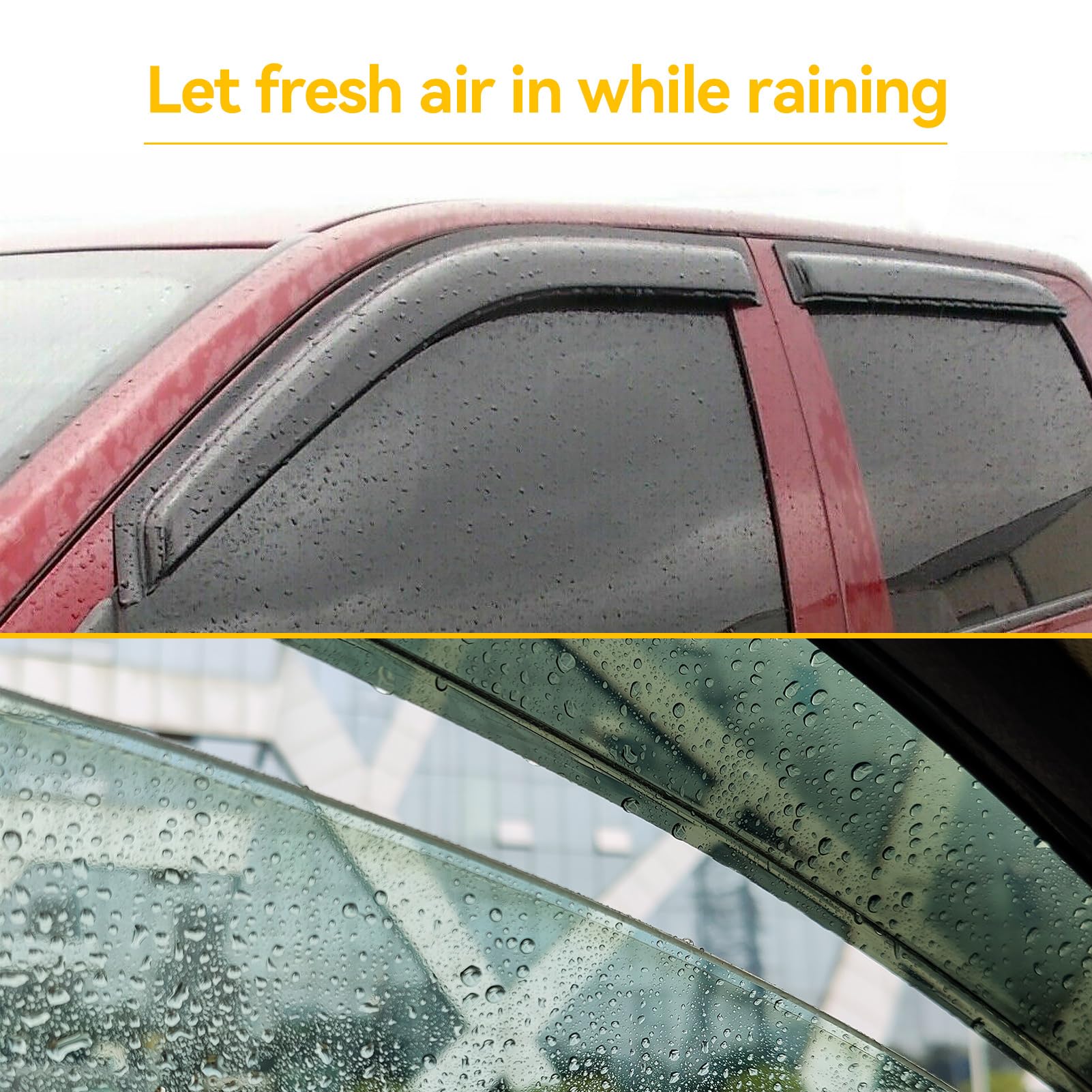 Cxdar Window Rain Guards Visors For 2013-2019 Ford Escape, Out-Channel Window Vent Wind Deflectors Shades For 13-19 Escape