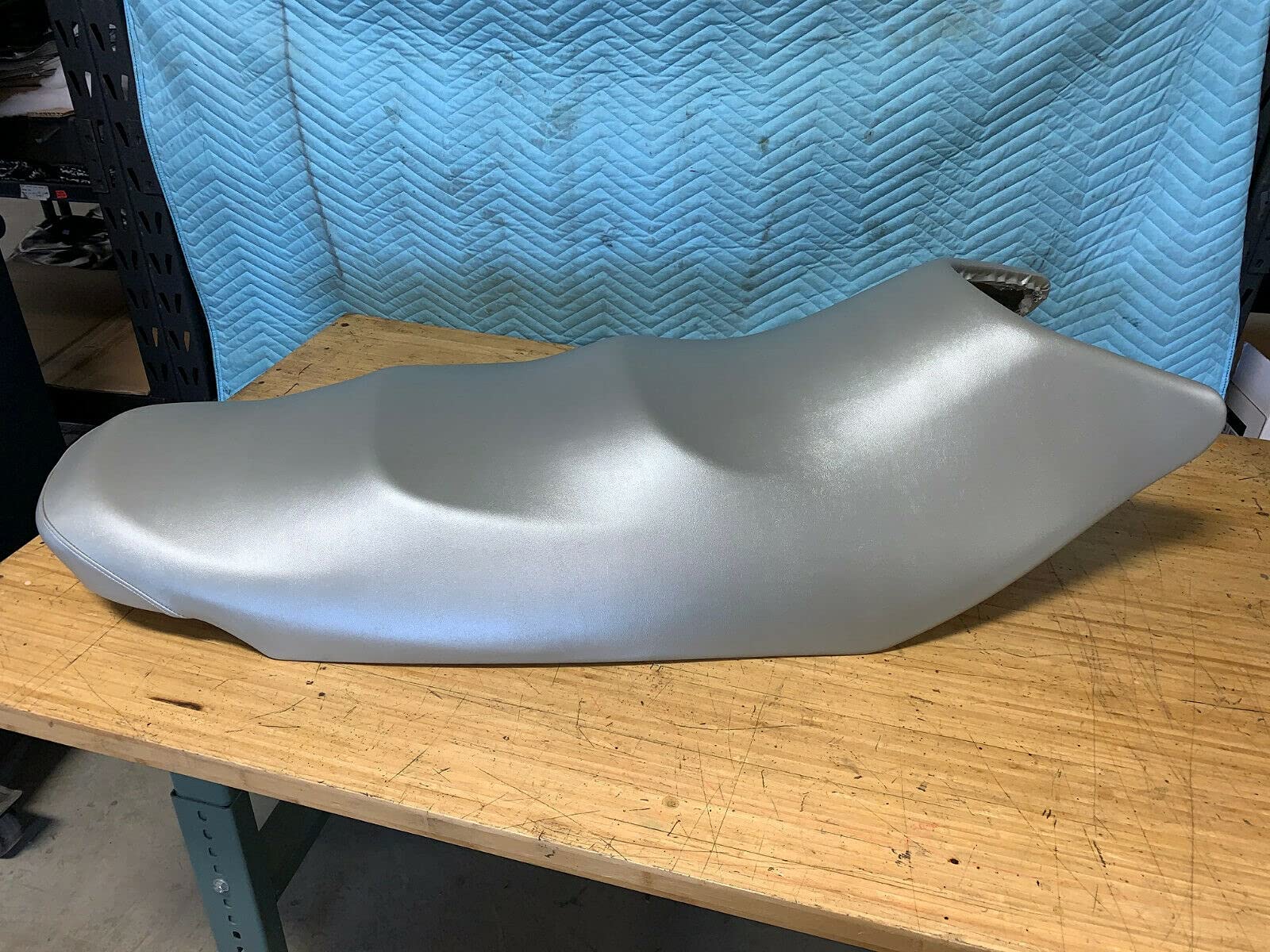 Seat Cover Custom Fit for Yamaha WaveRunner VX110 2004-14, Silver 4-way Stretch Marine Vinyl, Model 038A
