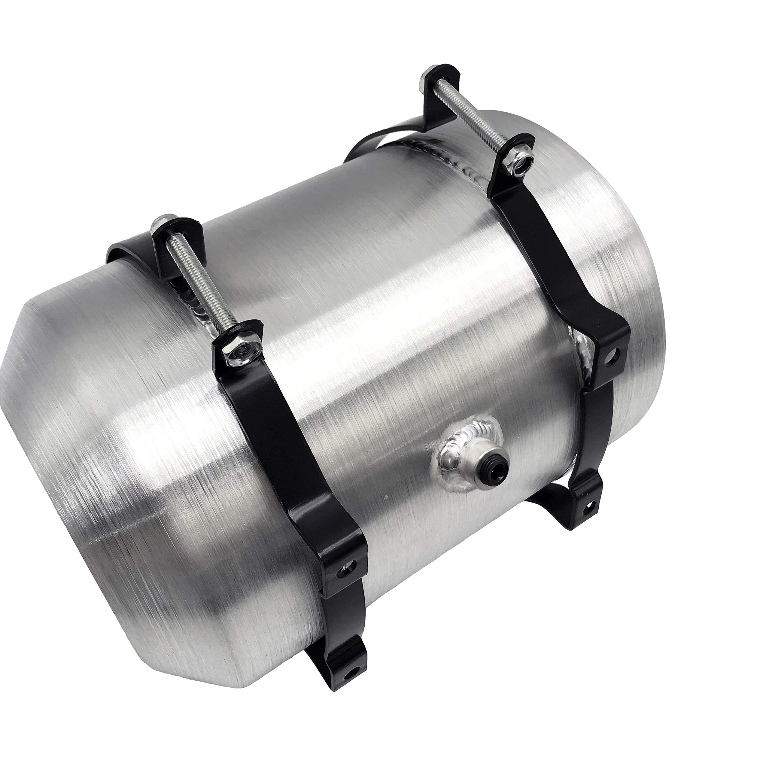 JSD AUTO PARTS 2.5 Gallon Center Fill Spun Fuel Tank - 12"x8", Alloy Steel, 1/4 NPT for Go Cart