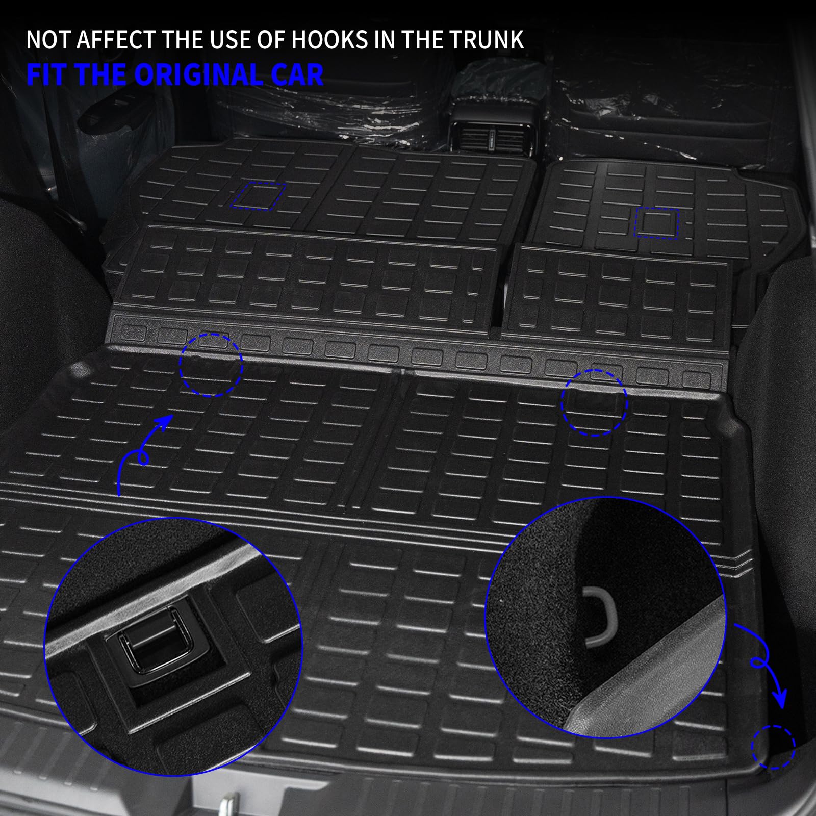Rongtaod Cargo Mat for 2023-2026 Honda CR-V Hybrid, TPE Trunk Liner & Backrest Mats, Fit Upper Deck, Durable Protection
