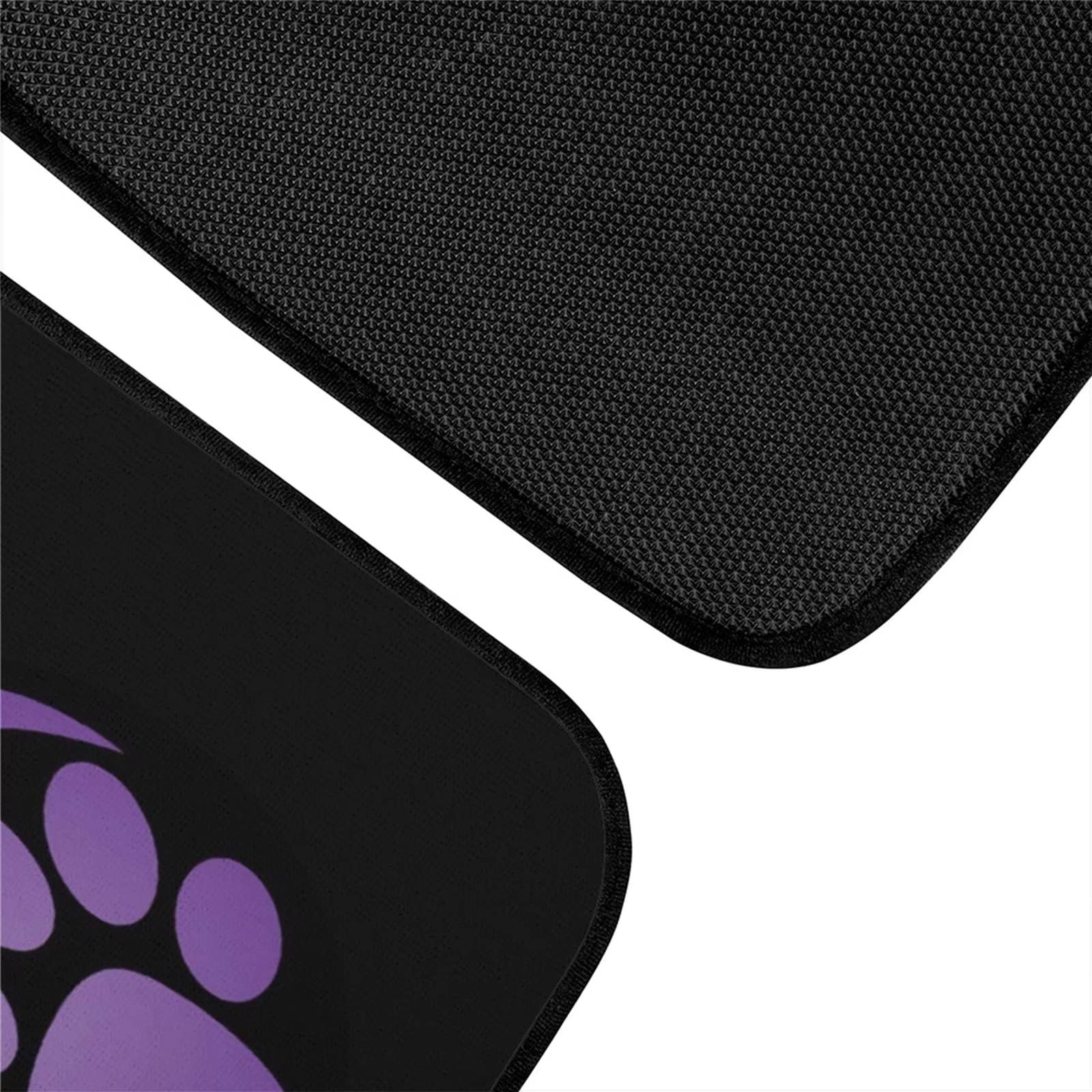 Suhoaziia Dog Paw Heart Purple Decorative Car Floor Mats Set of 4 for Front Rear Seats, Heavy Duty Rubber Backing Universal Fit,
