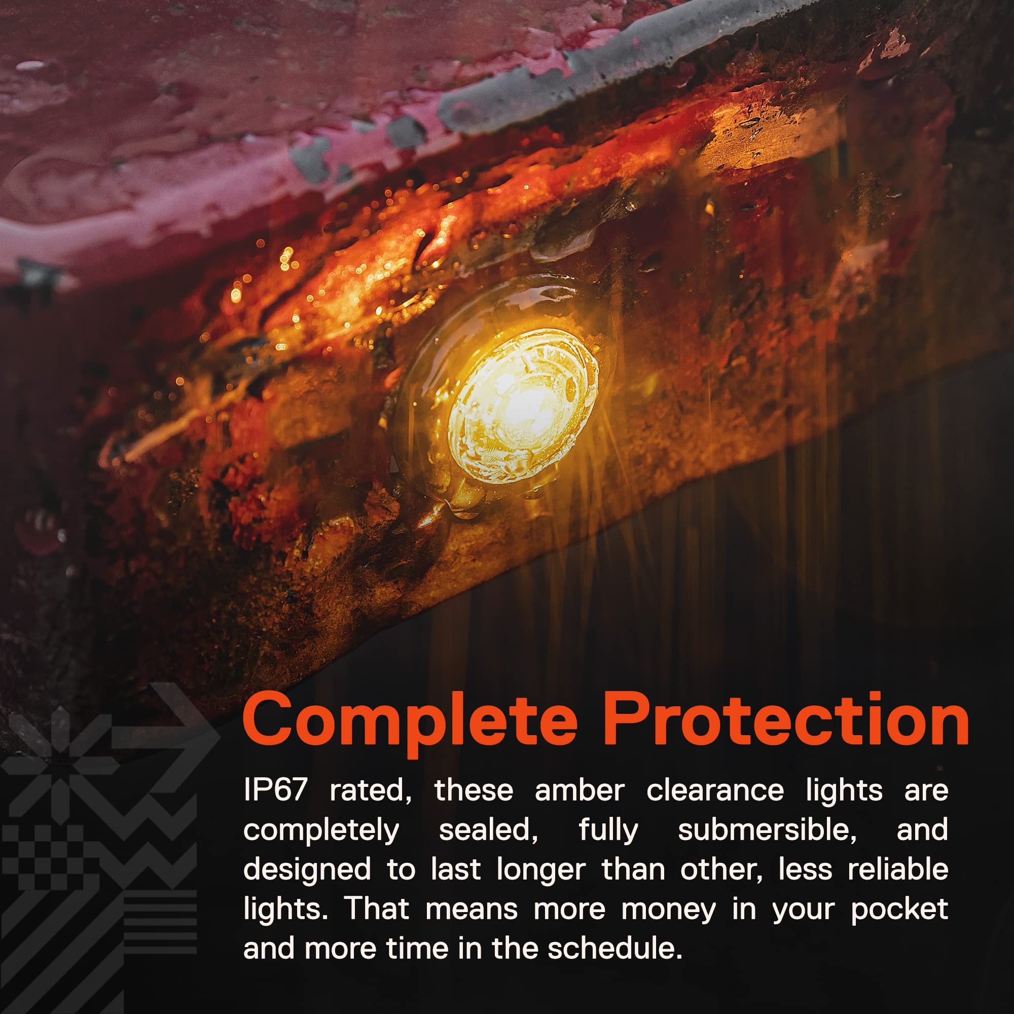 True Mods 4Pc 3/4'' Inch Round Amber Trailer 12V Led Marker Light [Dot Fmvss 108] [Sae P2Pc] [Semi-Spherical Output] [Ip67 Water