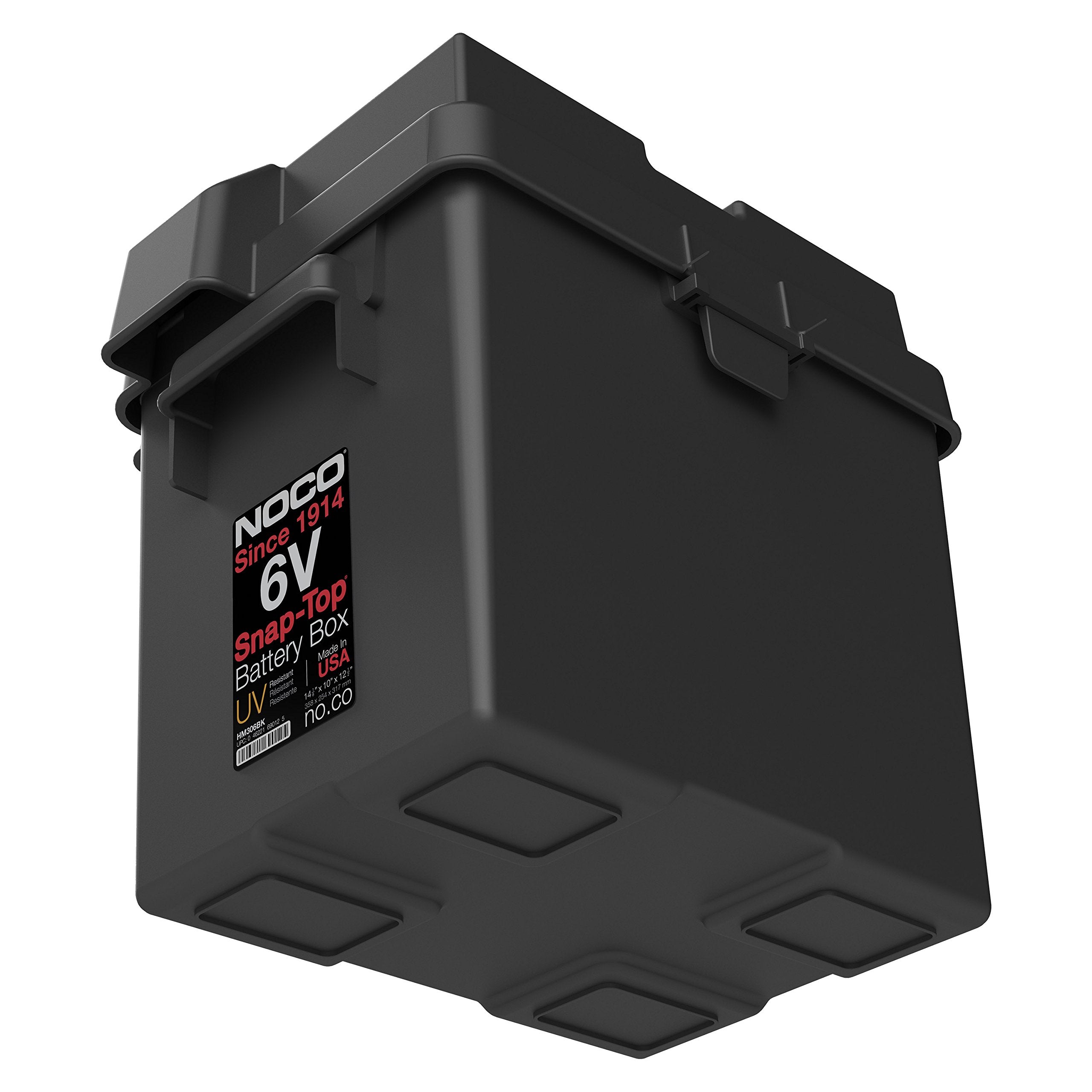 Noco Snap-Top Hm306Bks Battery Box, 6V Outdoor Waterproof Battery Box For Marine, Automotive, Rv, Boat, Camper And Travel Traile