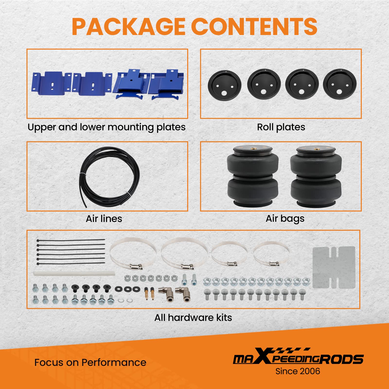 maXpeedingrods 5000 lbs Rear Air Suspension Bag Kit for Dodge Ram 1500 Pickups 2009-2018 Ram 1500 Classic 2019-2023 RWD 4WD Air